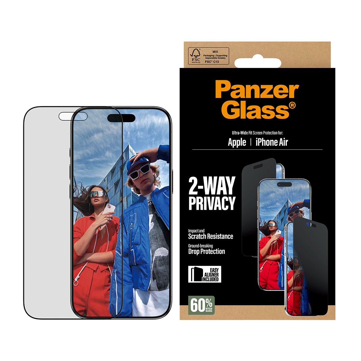 EAN 5715685025723 - PanzerGlass ® 2-Way Privacy Screen Protector iPhone Air | Ultra-Wide Fit w. EasyAligner Protector de pant imagen 2