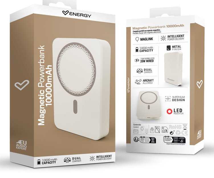 EAN 8432426500796 - Energy Sistem Magnetic Powerbank 10000 mAh Cargador inalámbrico Champán imagen 6