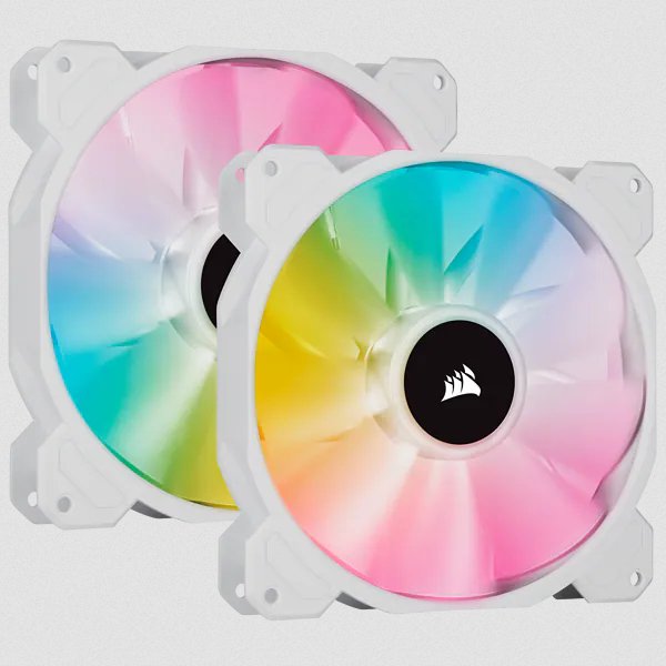 Ventilador Led Corsair Sp140 Rgb Elite Blanco De 140 Mm Rgb Con Paquete Doble Airguide