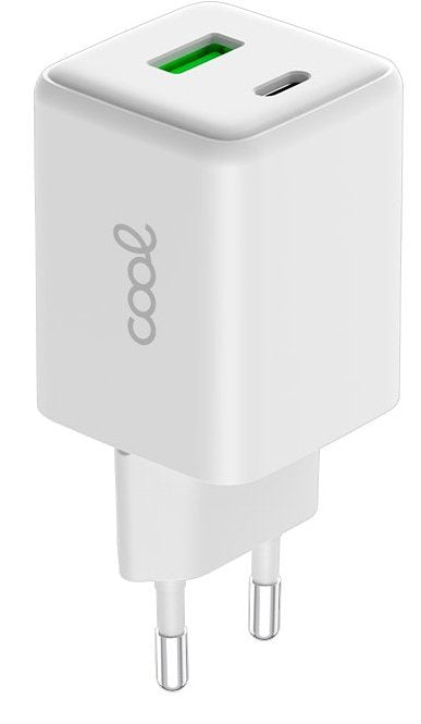 Cool Cargador Red Universal Ultra Fast Dual (Pd) Tipo-C + Usb (45w) Gan Blanco