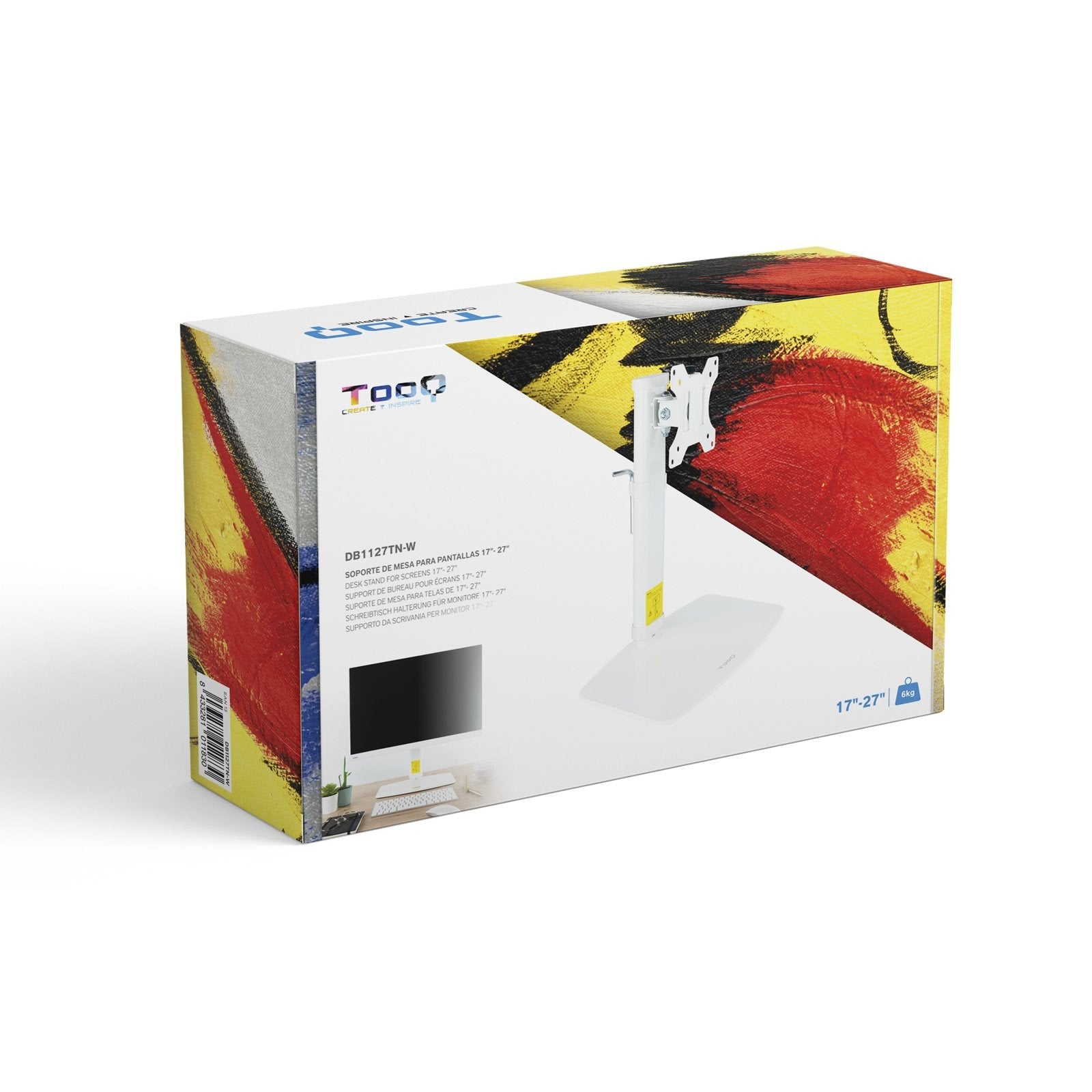 Tooq Soporte Mesa Pantallas Giratorio Inclinacion 17-27" - Blanco