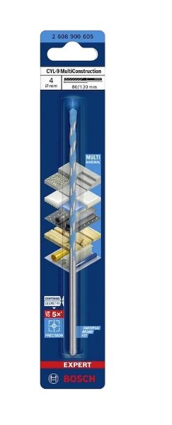 Bosch Professional Expert Cyl-9 Multiconstrucción, Ø 5 Mm, 10 Piezas, Longitud Útil 50 Mm 2608900638