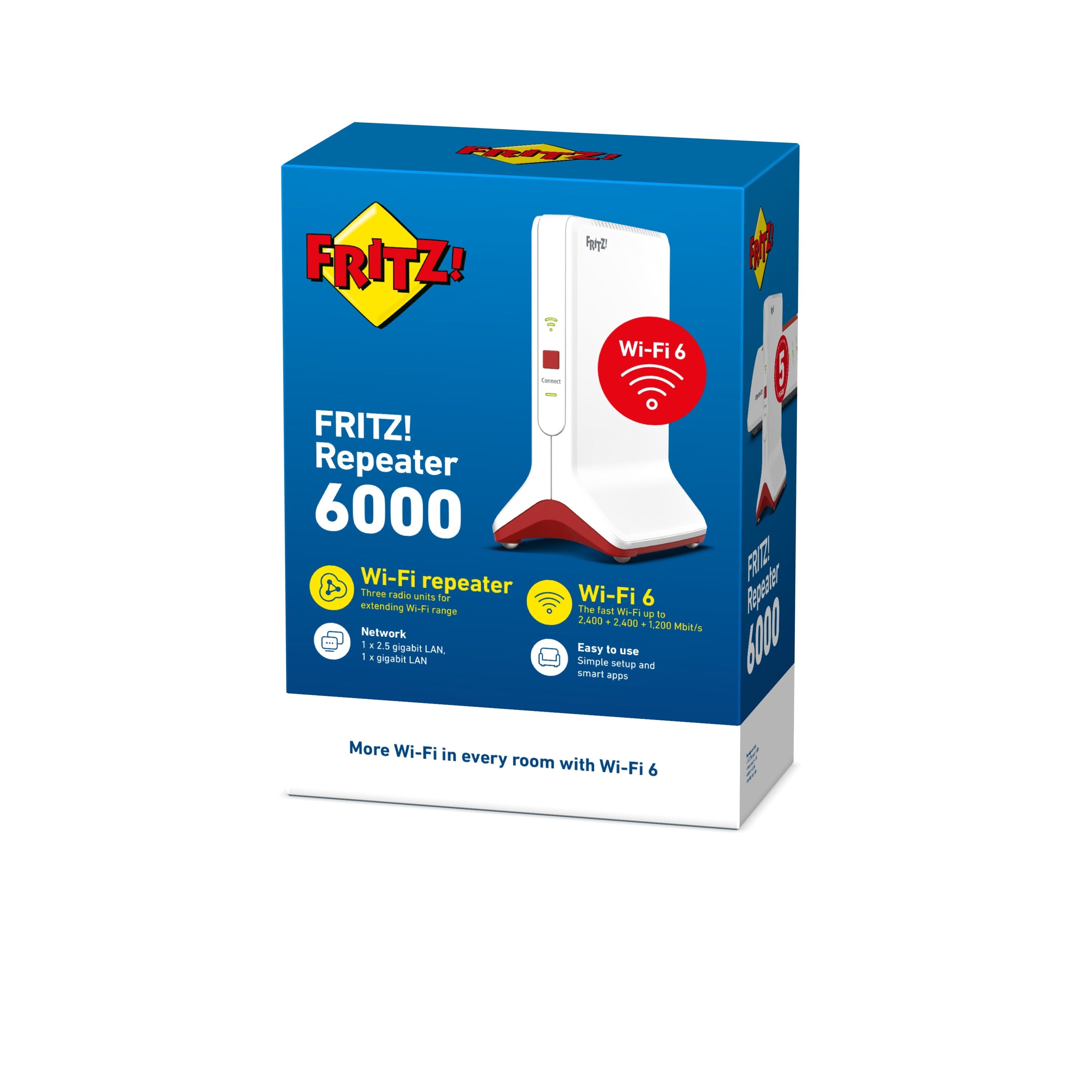 Repetidor Fritz!Wlan 6000 6000mbps Mesh Lan Gigabit Bajo Consumo Wps Wifi6