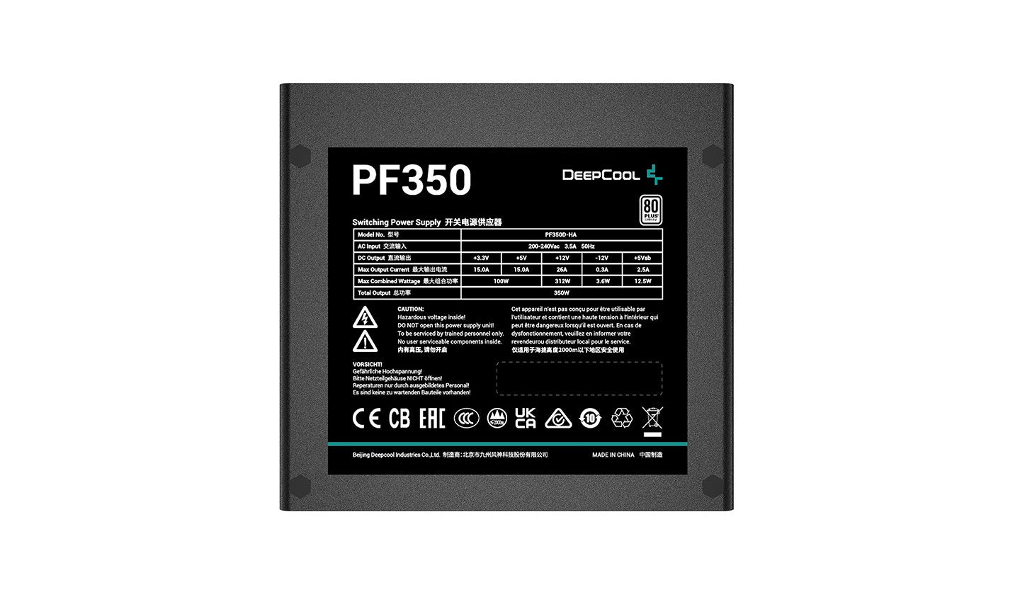 Fuente De Alimentacion Deepcool Pf350 350w 80 Plus Atx12v V2.4, Negro