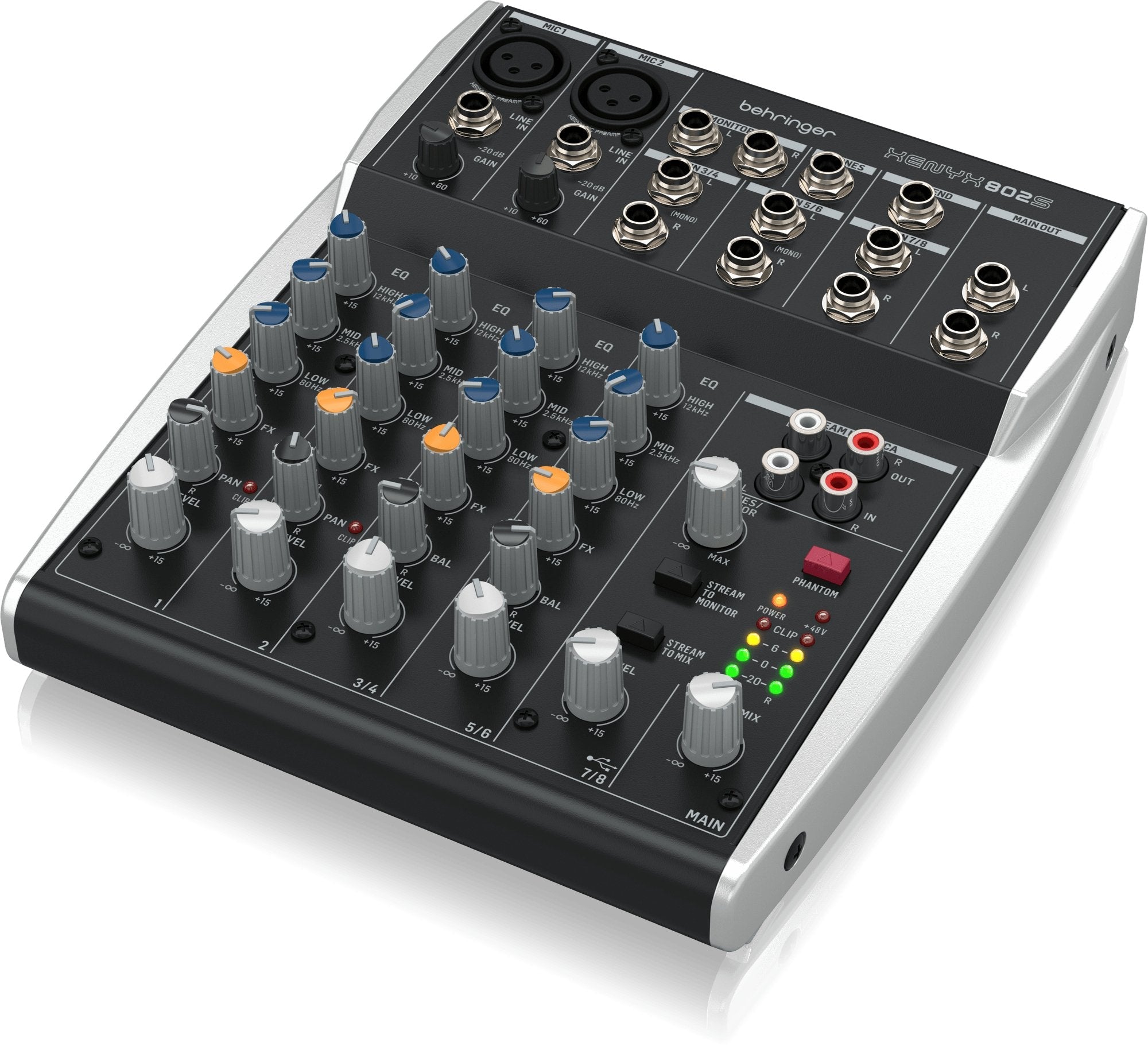 Behringer 802s - 8-Mezclador Interfaz Usb Para Podcasts, Streaming Y Grabaciones Domésticas