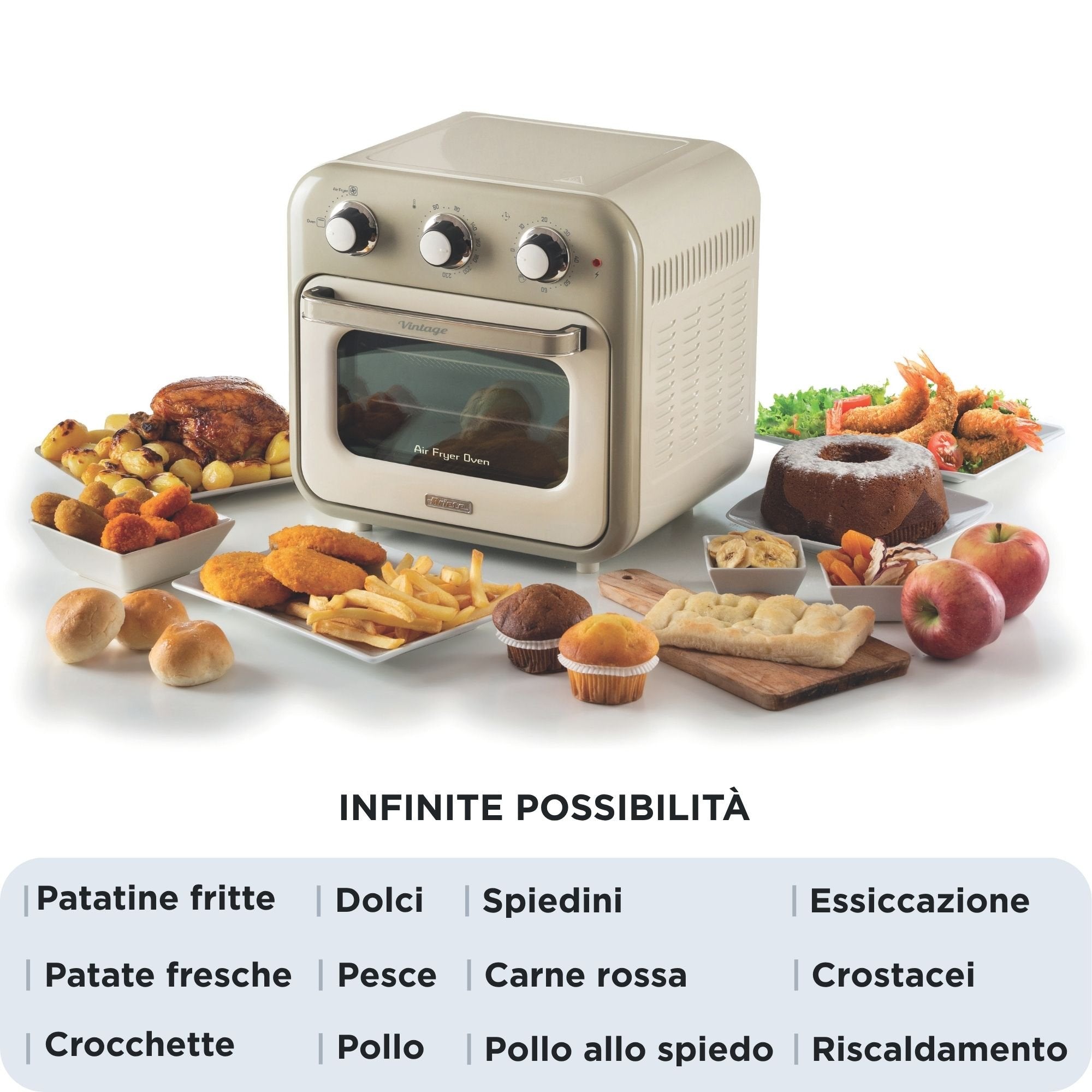 EAN 8003705122437 - Ariete 4632/03 Sencillo 16 L Independiente 1400 W Freidora de aire caliente Beige imagen 3
