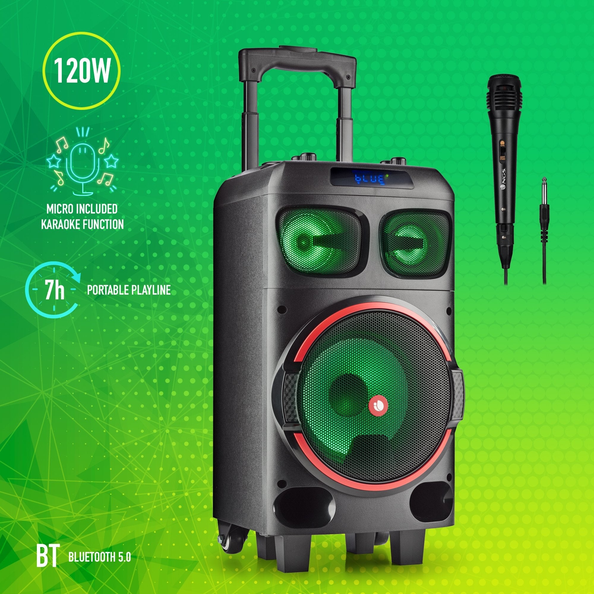 Altavoz Portable Con Bluetooth Ngs Wild Dub Zero 120w