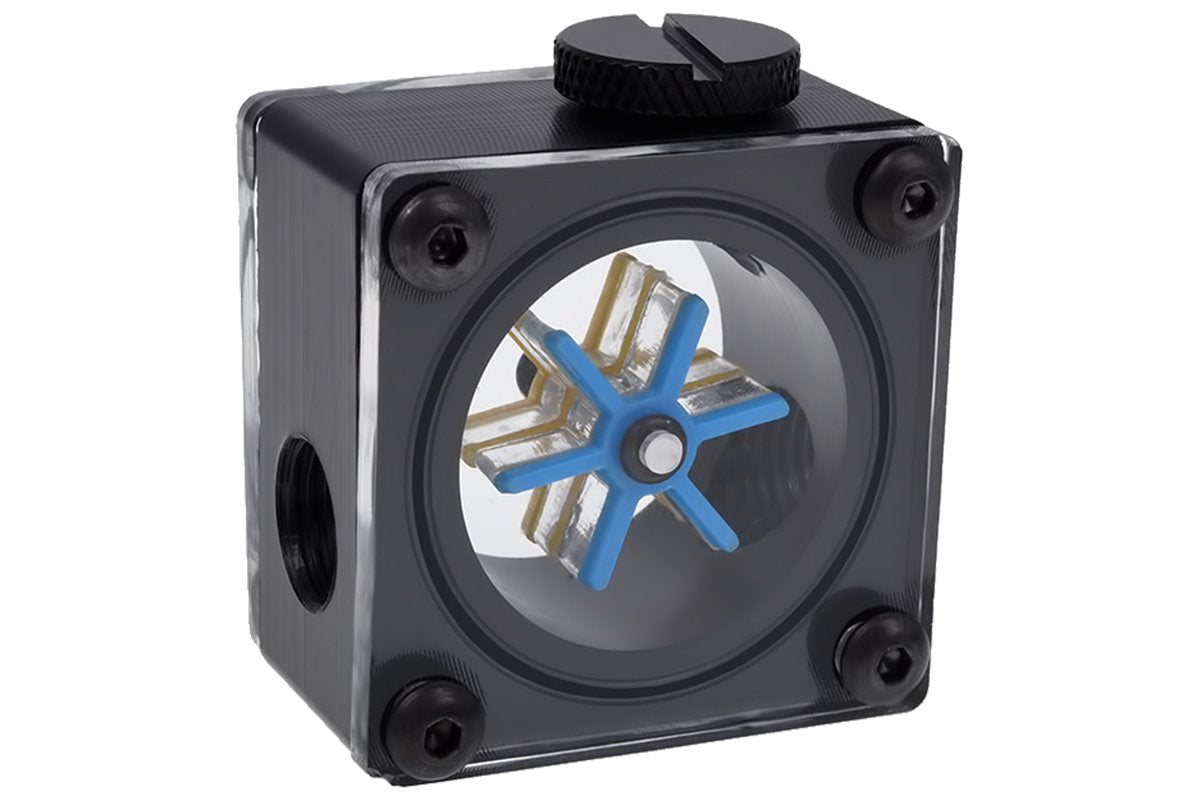 Alphacool Indicador De Flujo Eisflügel G1/4 Cuadrado - Acetal Negro