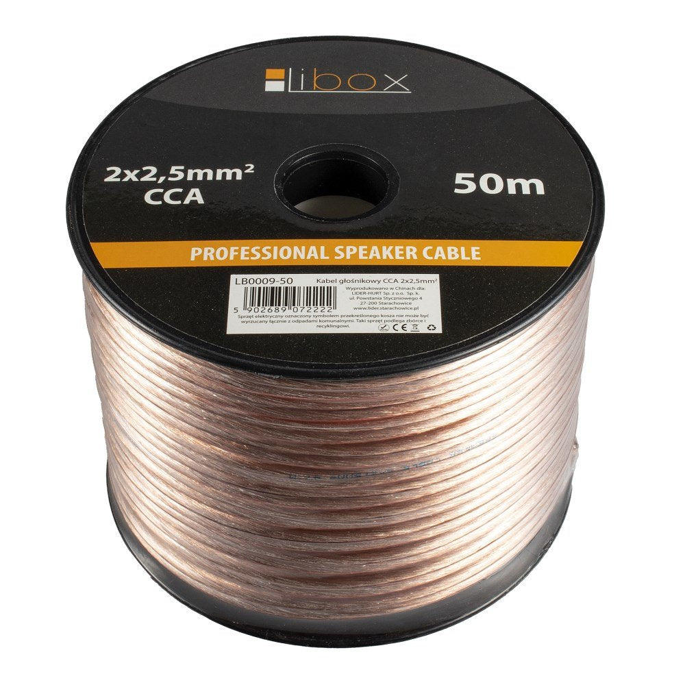 EAN 5902689072222 - Libox Kabel głośnikowy 2x2,50mm LB0009-50 cable de audio 50 m Transparente imagen 1