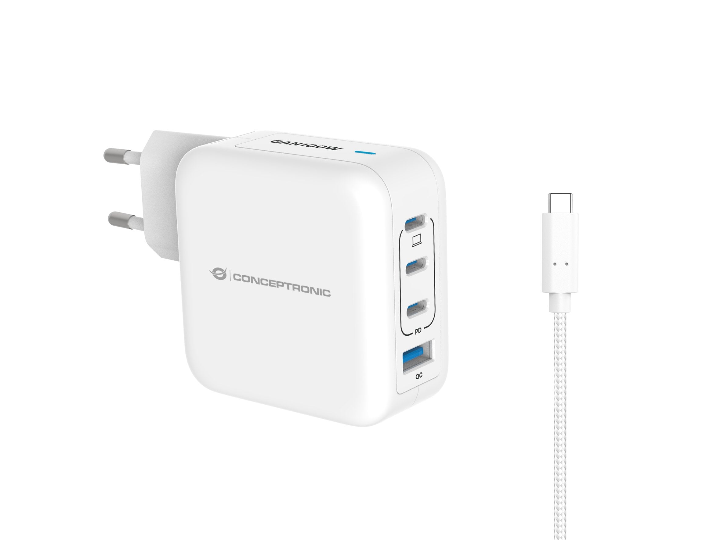 EAN 4015867236529 - Conceptronic ALTHEA18W cargador de dispositivo móvil Universal Blanco Corriente alterna Carga rápida Inte imagen 1