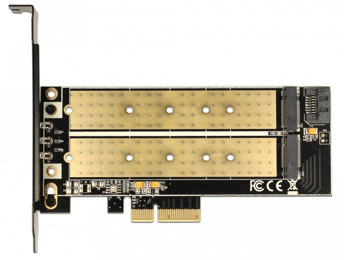 Delock Pci Express X4 Card > 1 X Internal M.2 Key B + 1 X Internal Nvme M.2 Key M - Low Profile Form Factor