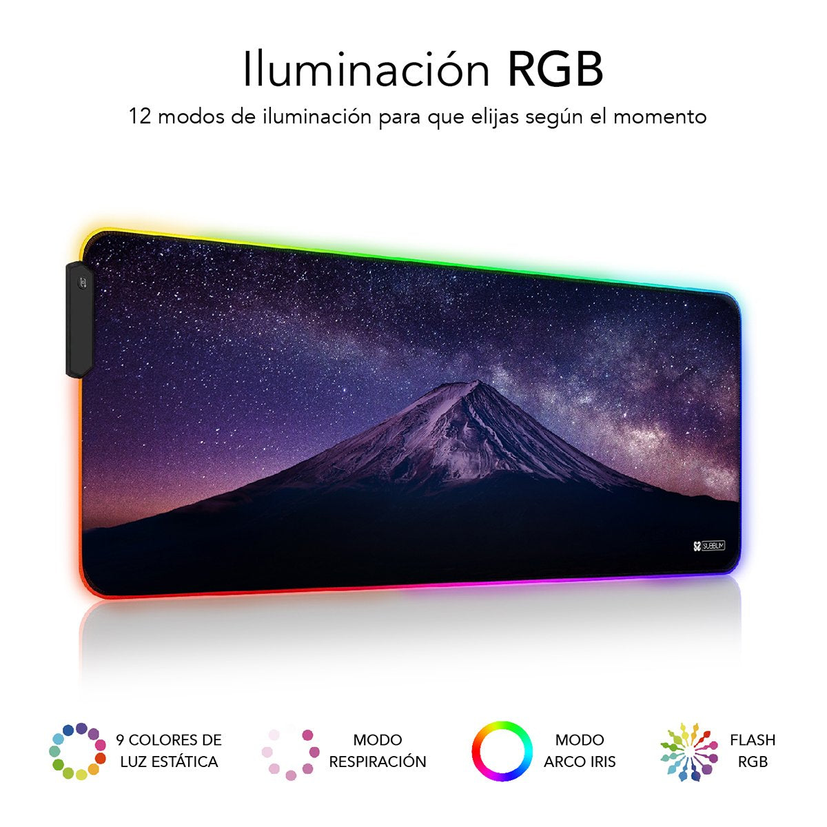 EAN 8436586742225 - SUBBLIM SUBMP-02RGB11 alfombrilla para ratón Alfombrilla de ratón para juegos Negro, Multicolor imagen 2