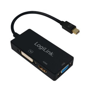 EAN 4052792046175 - LogiLink CV0110 adaptador de cable de vídeo 0,15 m Mini DisplayPort VGA + HDMI + DVI Negro imagen 1