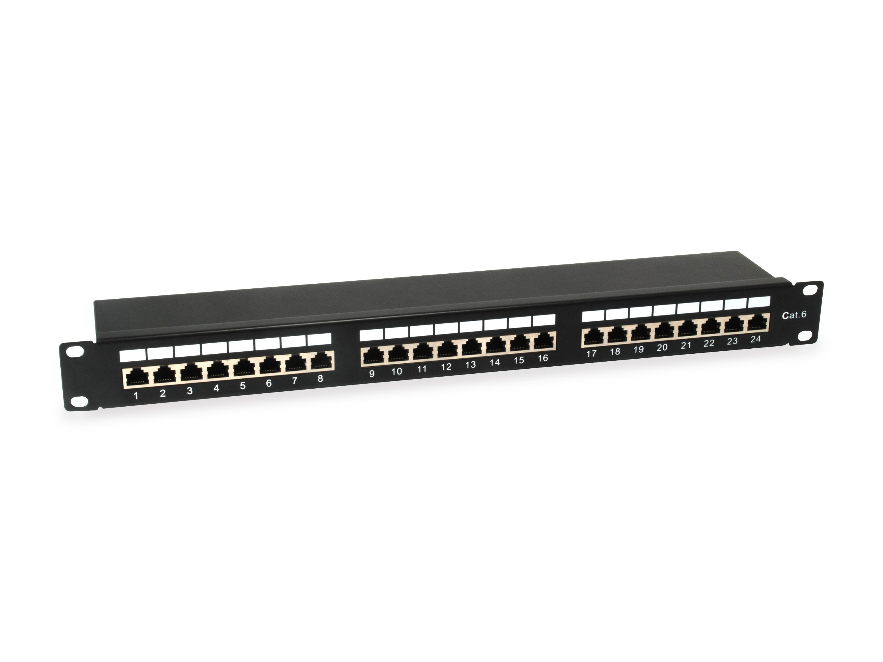 Patch Panel 24 Puertos Categoria 6 Apantallado Color Negro