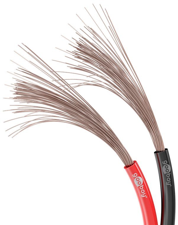 Bobina De 10 Metros Cable Altavoz Rojo-Negro 2x4.00mm Cca-Pvc Cpr Eca Goobay
