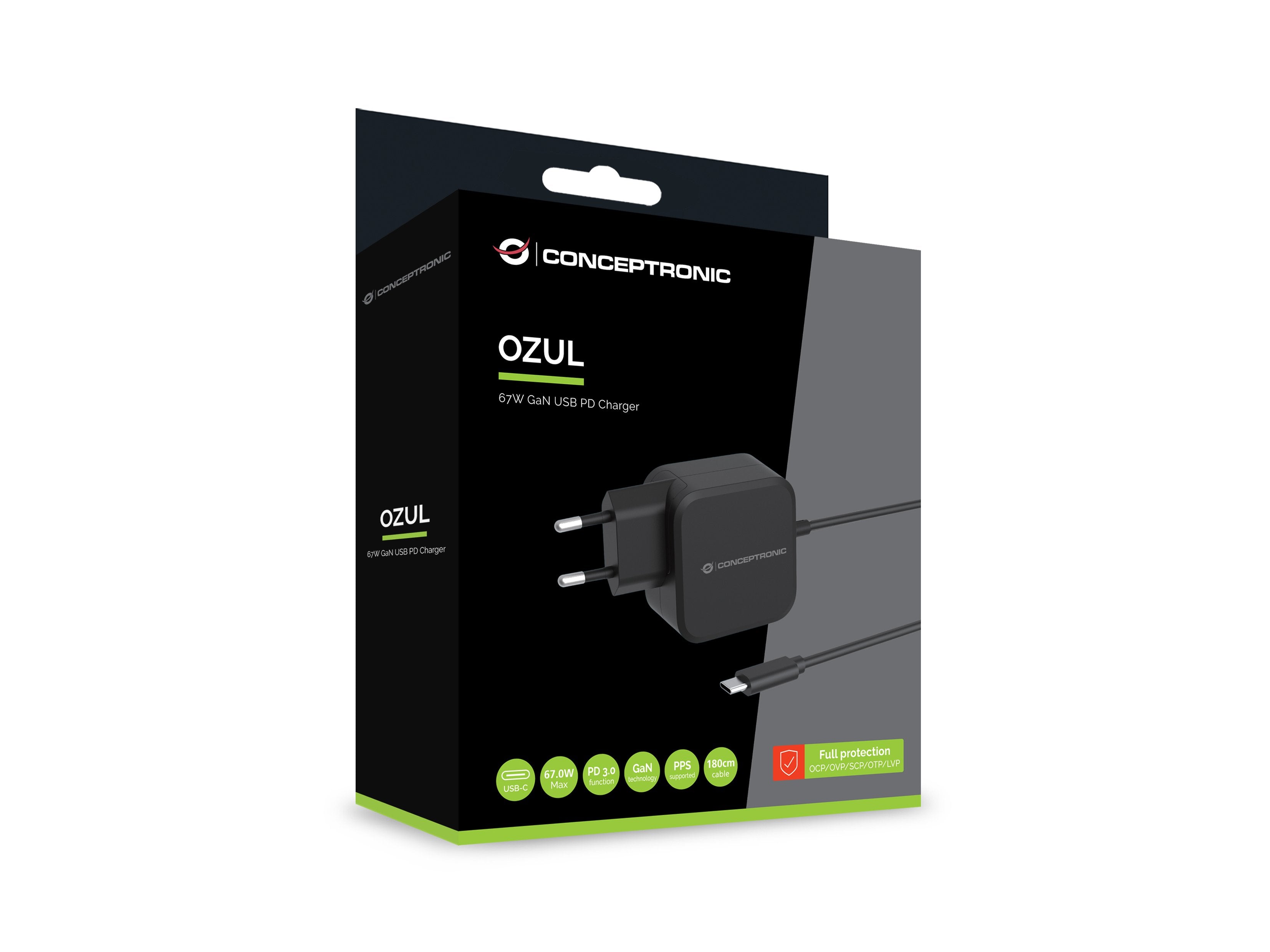 EAN 4015867235591 - Conceptronic OZUL04BE cargador de dispositivo móvil Universal Negro Corriente alterna Interior imagen 3