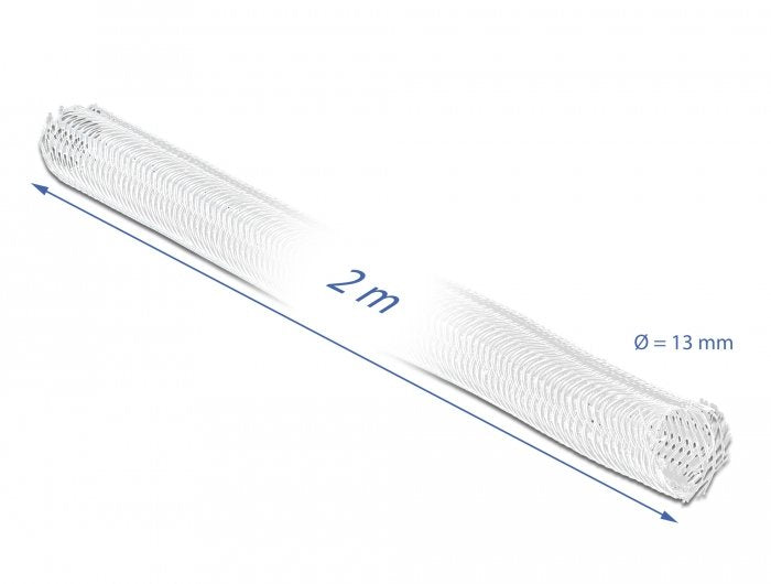 Delock Geflechtschlauch Selbmschliessend 2 M X 13 Mm Blanco