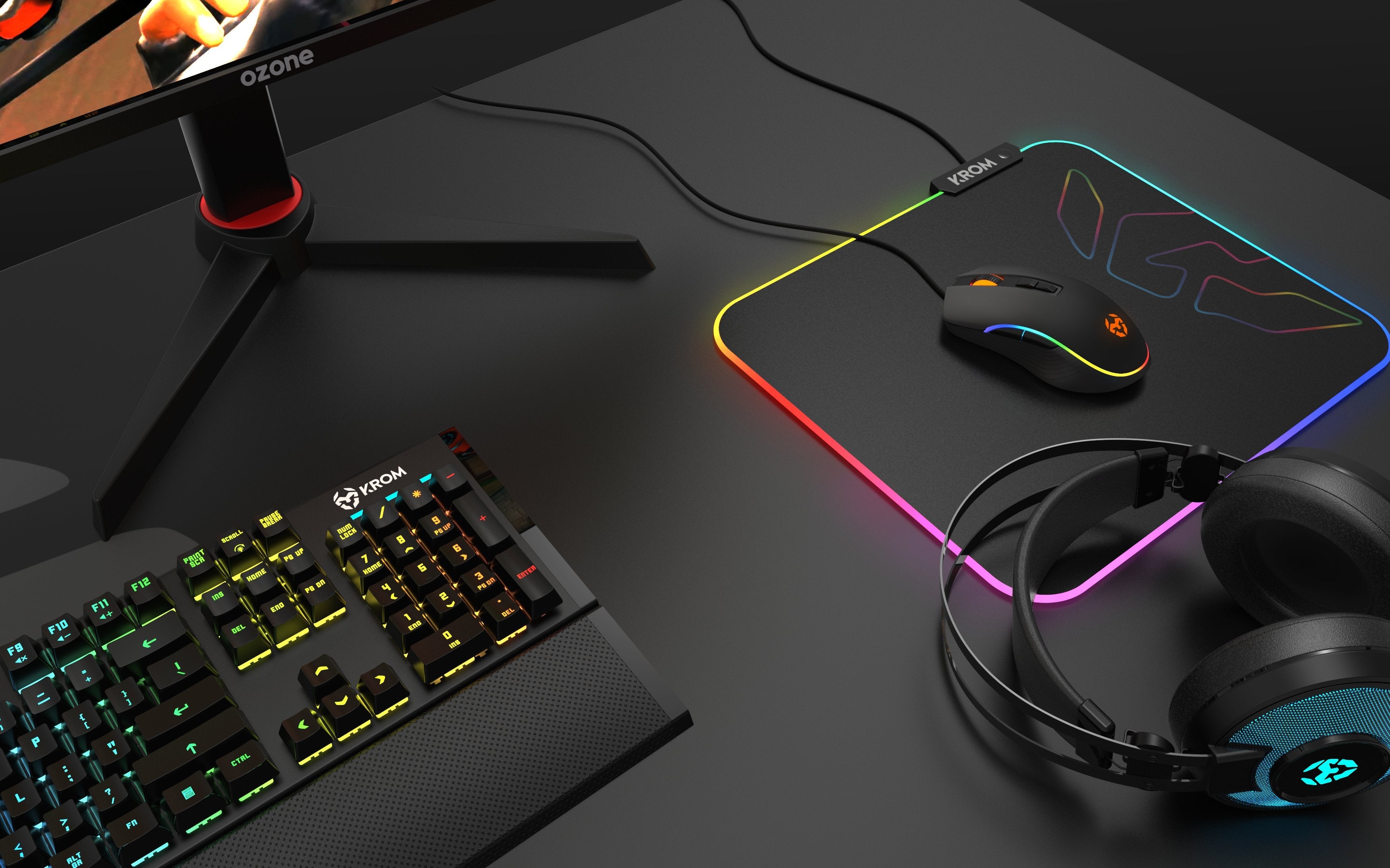 Krom Alfombirlla Gaming Knout Rgb (Nxkromkntrgb)