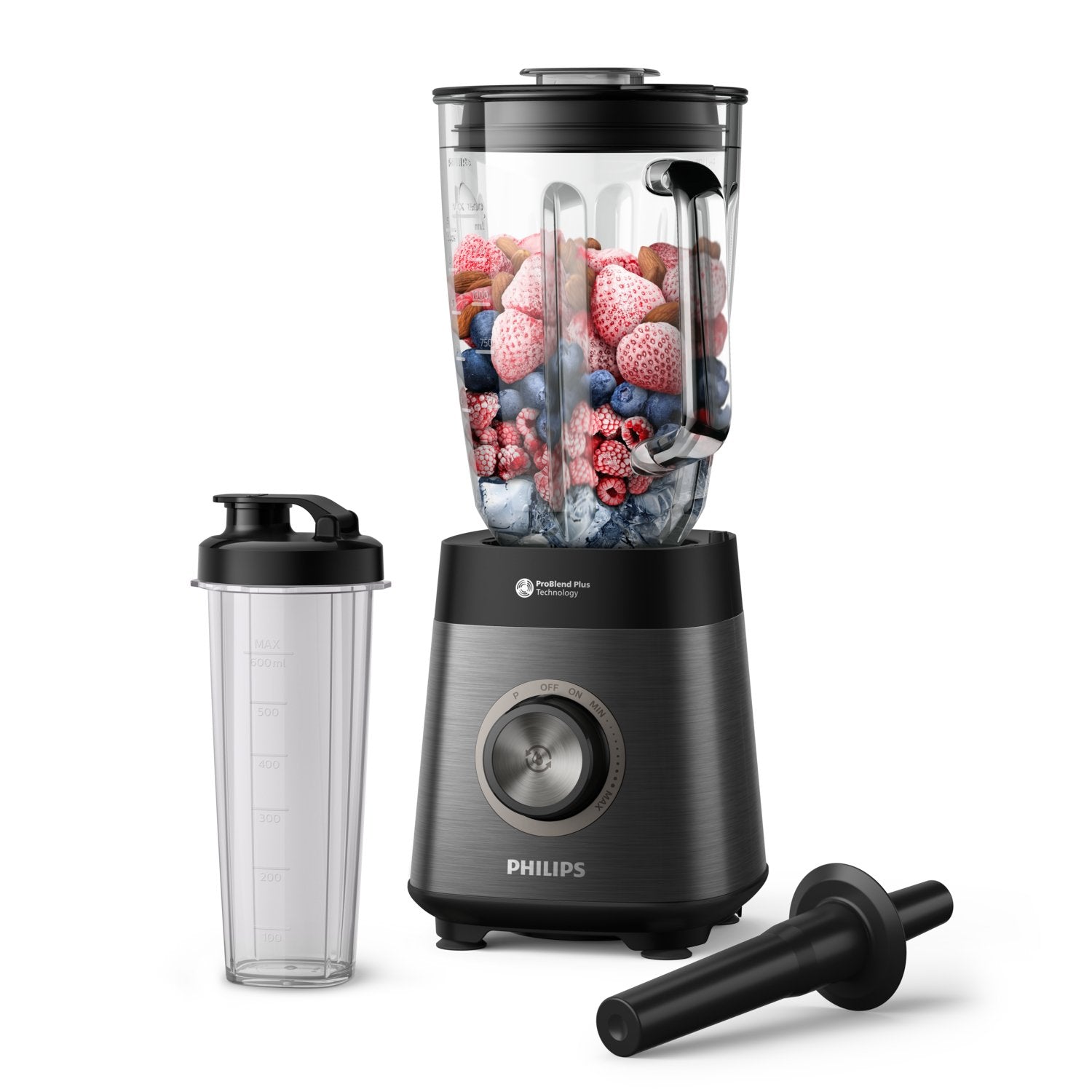 Batidora Philips Hr3041 00 , 1200 W, Material De La Jarra - Vidrio, Capacidad De La Jarra 1,5 L, Trituración De Hielo, Velocidad Variable Y Modo De Pulso, Negro