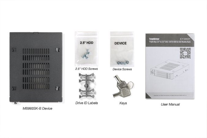 Icy Dock Mb993sk-B Panel Bahía Disco Duro Panel De Instalación Negro