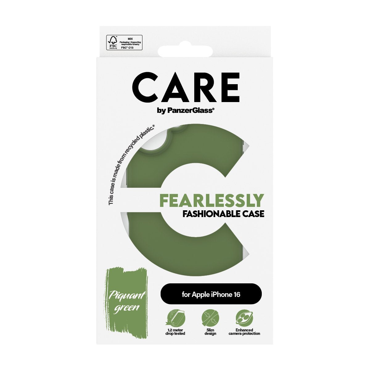 EAN 5715685004674 - PanzerGlass CARE™ by ® Case Green iPhone 16 funda para teléfono móvil Verde imagen 3