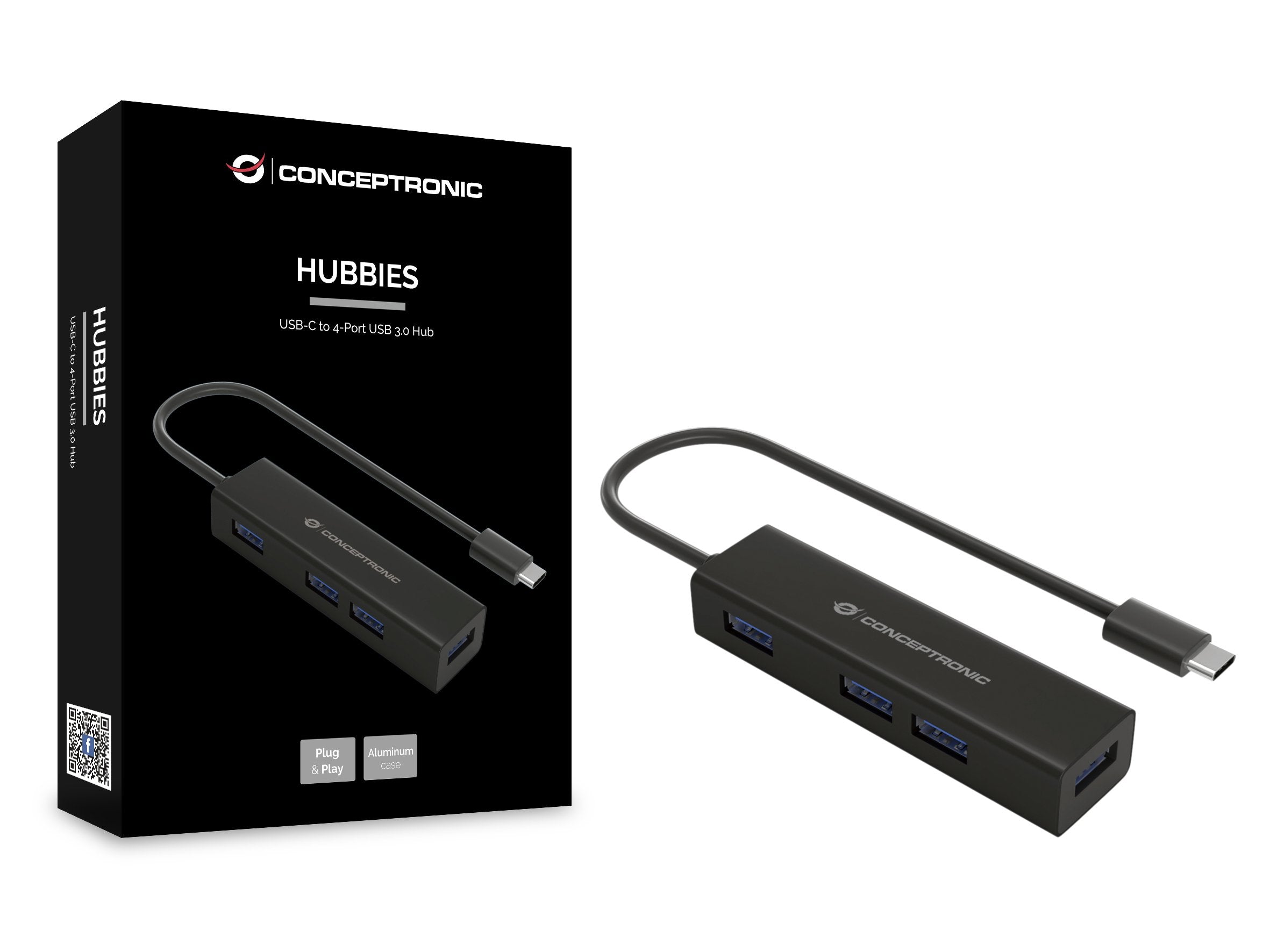 EAN 4015867225554 - Conceptronic HUBBIES07B hub de interfaz USB 3.2 Gen 1 (3.1 Gen 1) Type-C 5000 Mbit/s Negro imagen 2