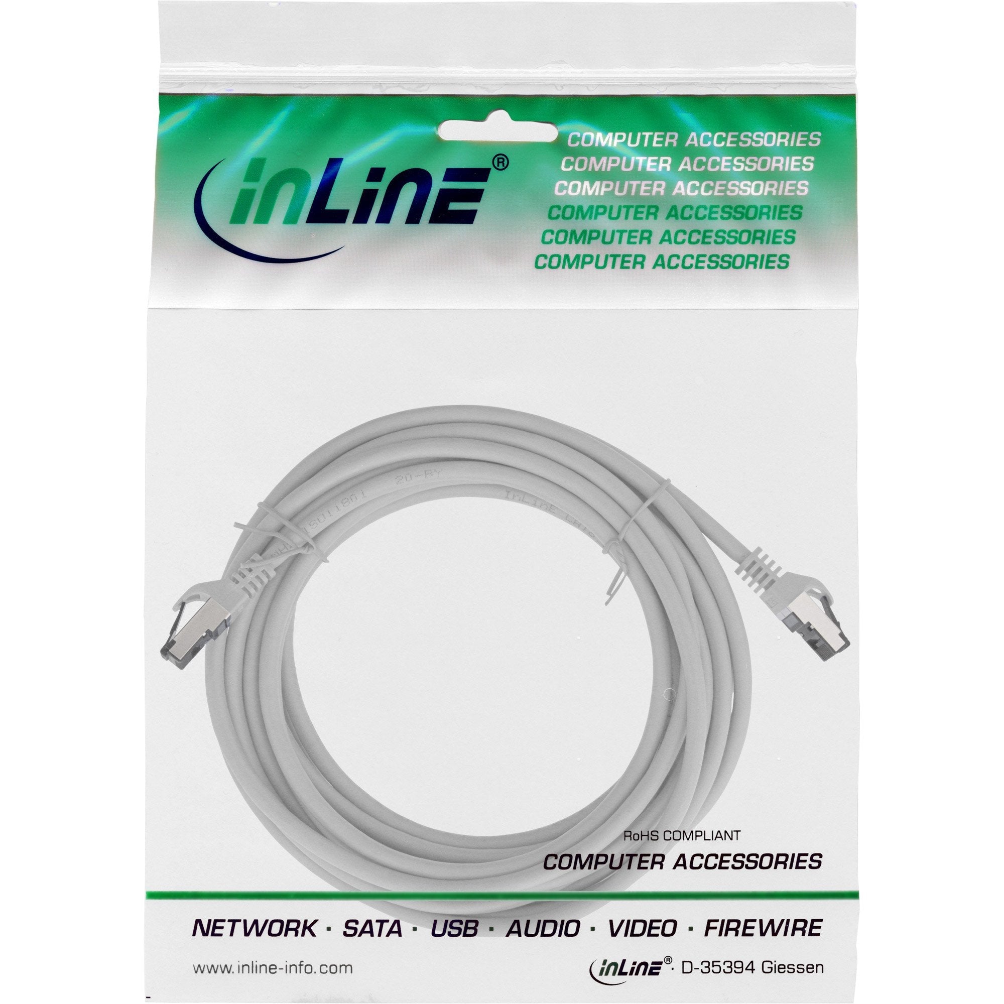 Inline® Patch Cable, S/Ftp (Pimf), Cat.8.1, 2000mhz, Halogen-Free, Gris, 10m