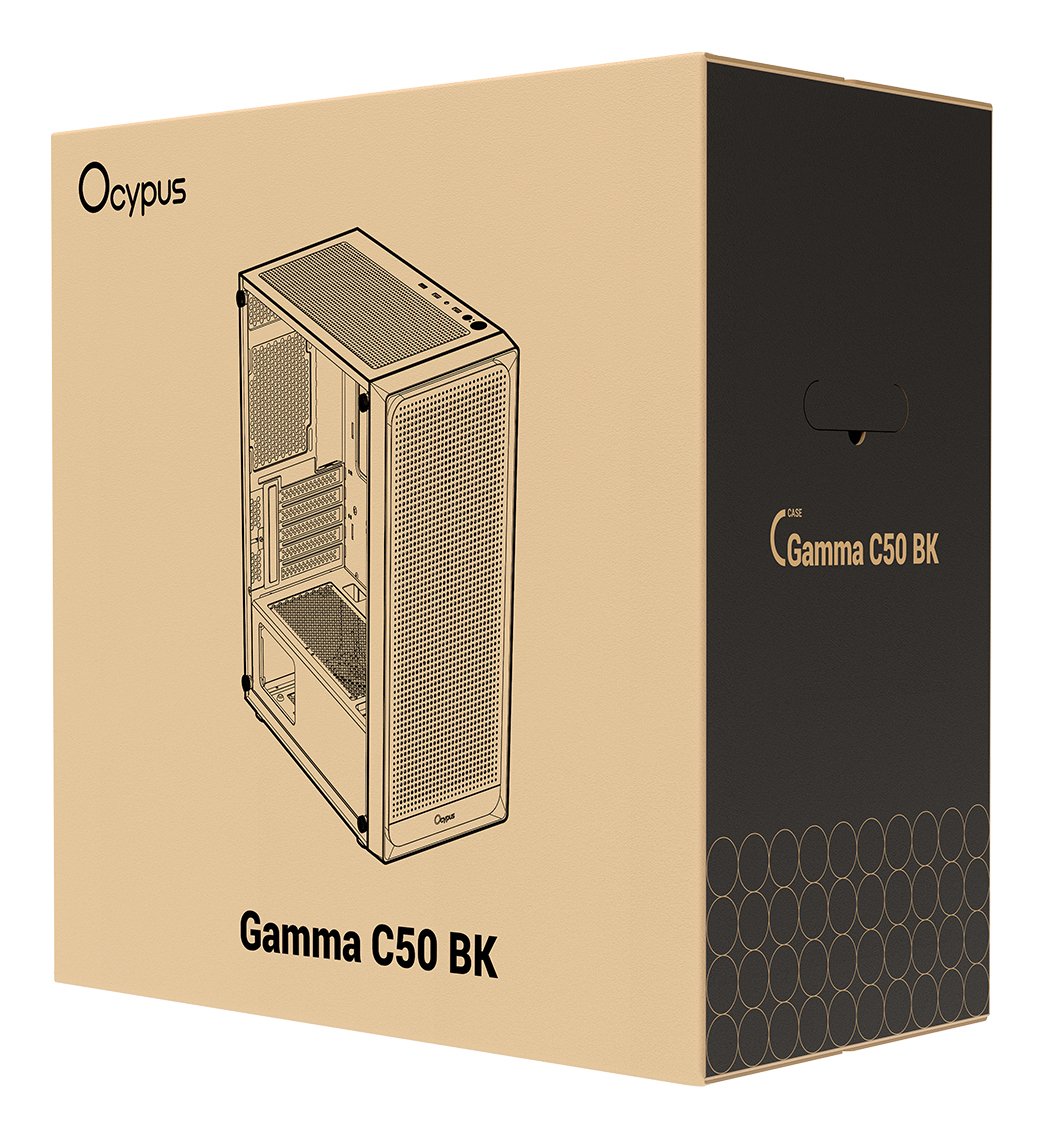 Ocypus Gamma C50 (Negro, Tempered Glass) Gamma-C50-Bkg000xx-Gl