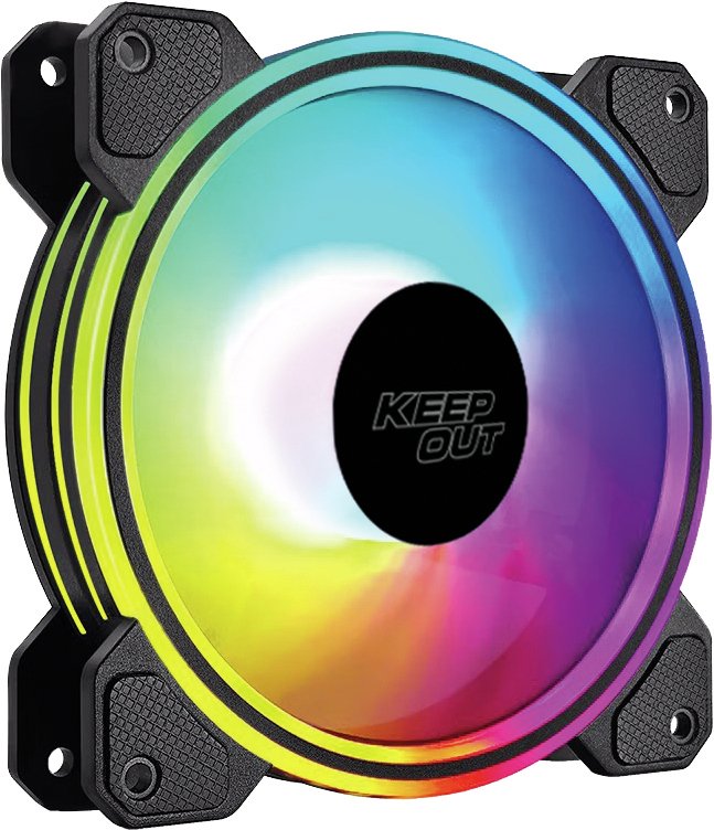 EAN 8435099533955 - KeepOut XFC-120DR sistema de refrigeración para ordenador Carcasa del ordenador Ventilador 12 cm Negro imagen 1