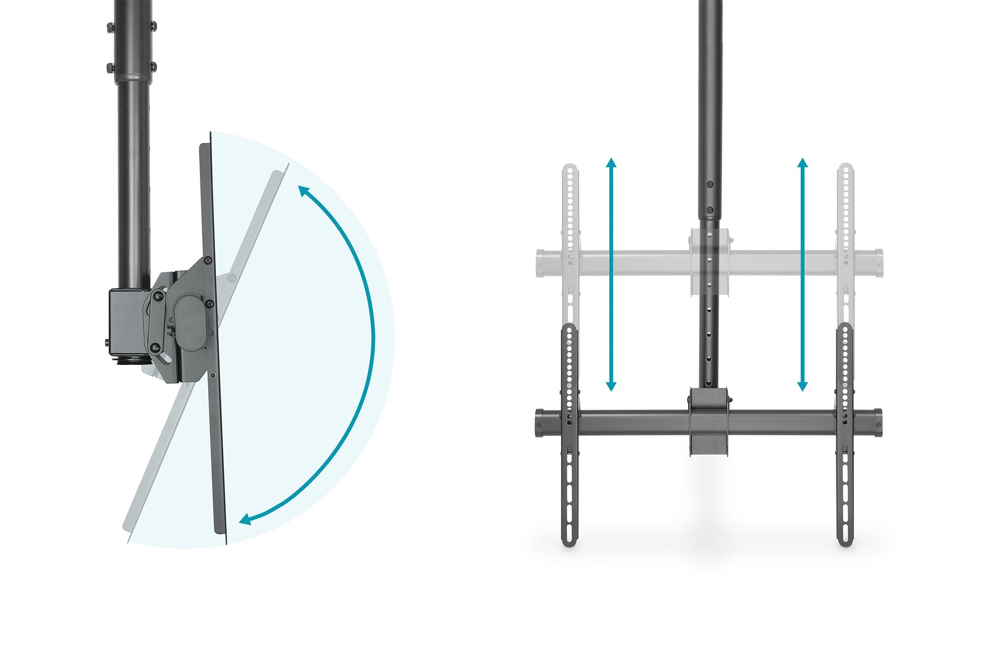 Digitus Deckenhalterung Höv Univers. 37-70'' 50 Kg Max 560-910 Mm Negro