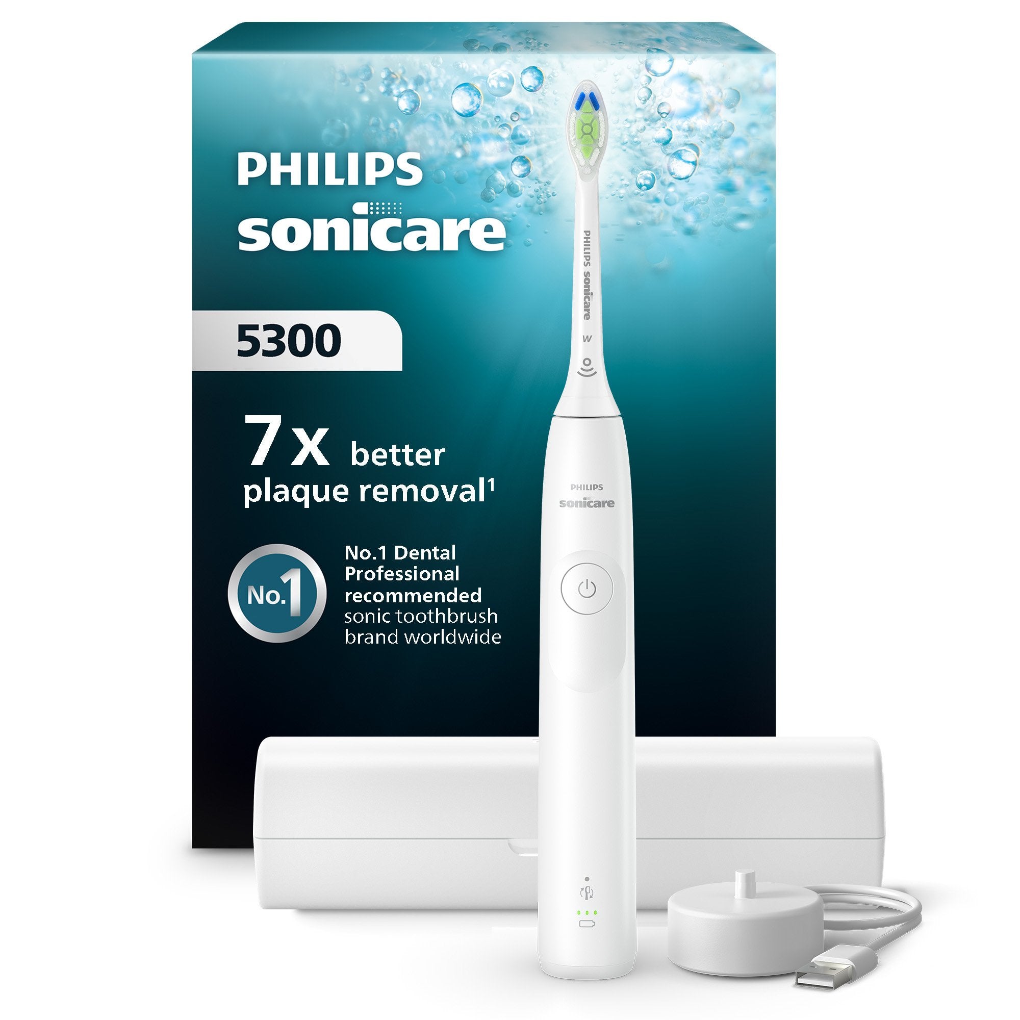 EAN 8720689023009 - Philips Sonicare 5300 series HX7108/02 cepillo eléctrico para dientes Adulto Cepillo dental sónico Blanco imagen 1