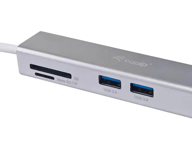 Adaptador Usb-C 5en1 Equip Hdmi 3 Puertos Usb 3.0 Lector De Tarjetas