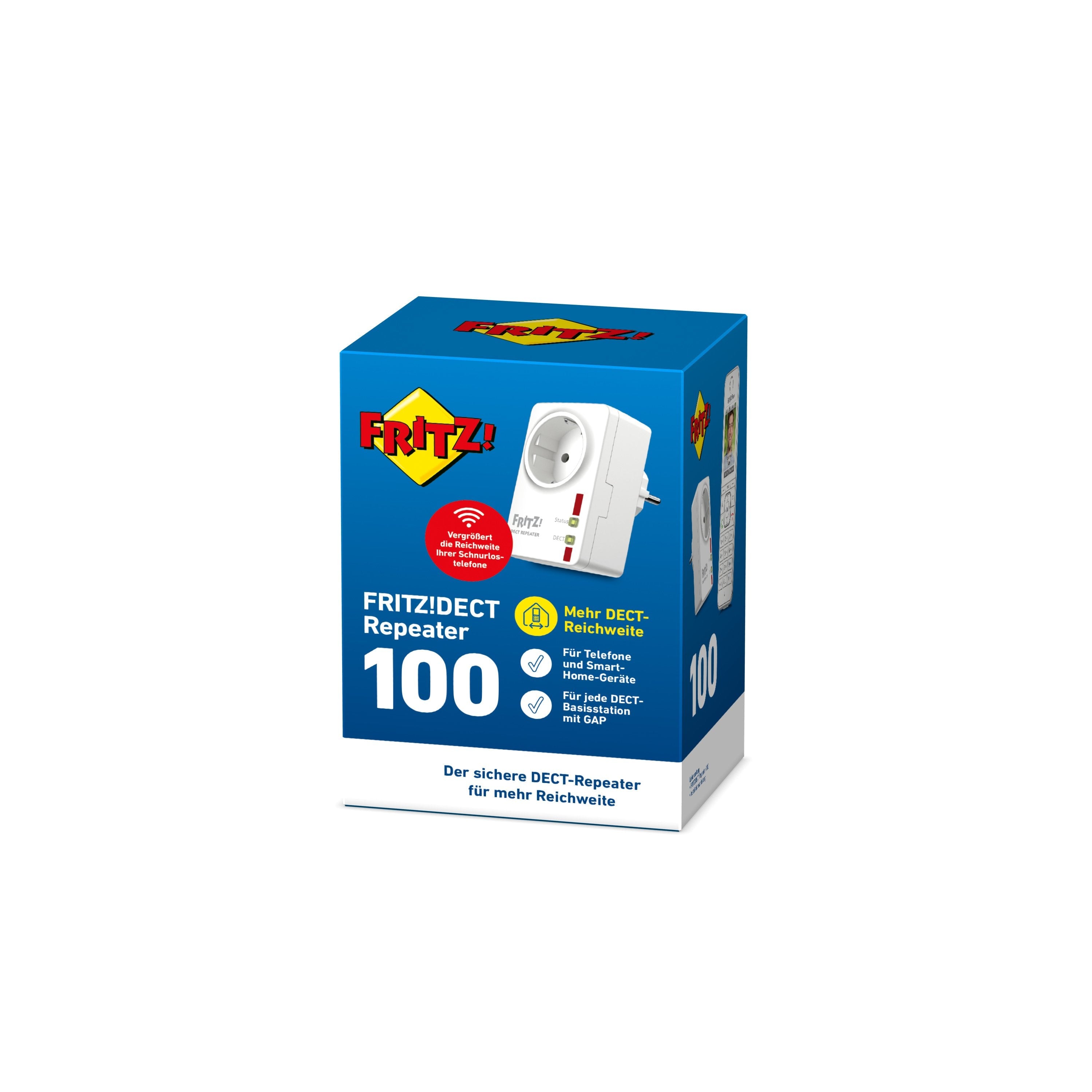 Avm Fritz!Dect Repeater 100, De, Alámbrico, Estado, 1,2 W, 230 V/50 Hz, 134 G, 59 X 41 X 93 Mm