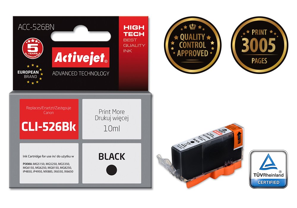 EAN 5901452155261 - Activejet ACC-526BN cartucho de tinta 1 pieza(s) Compatible Alto rendimiento (XL) Negro imagen 1