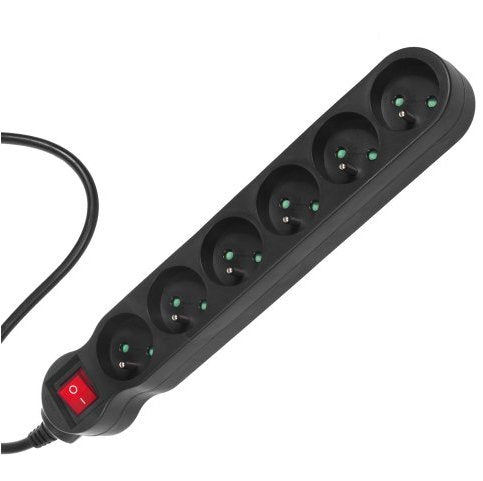 EAN 5902211108108 - Maclean MCE187 base múltiple 3 m 6 salidas AC Interior Negro imagen 3