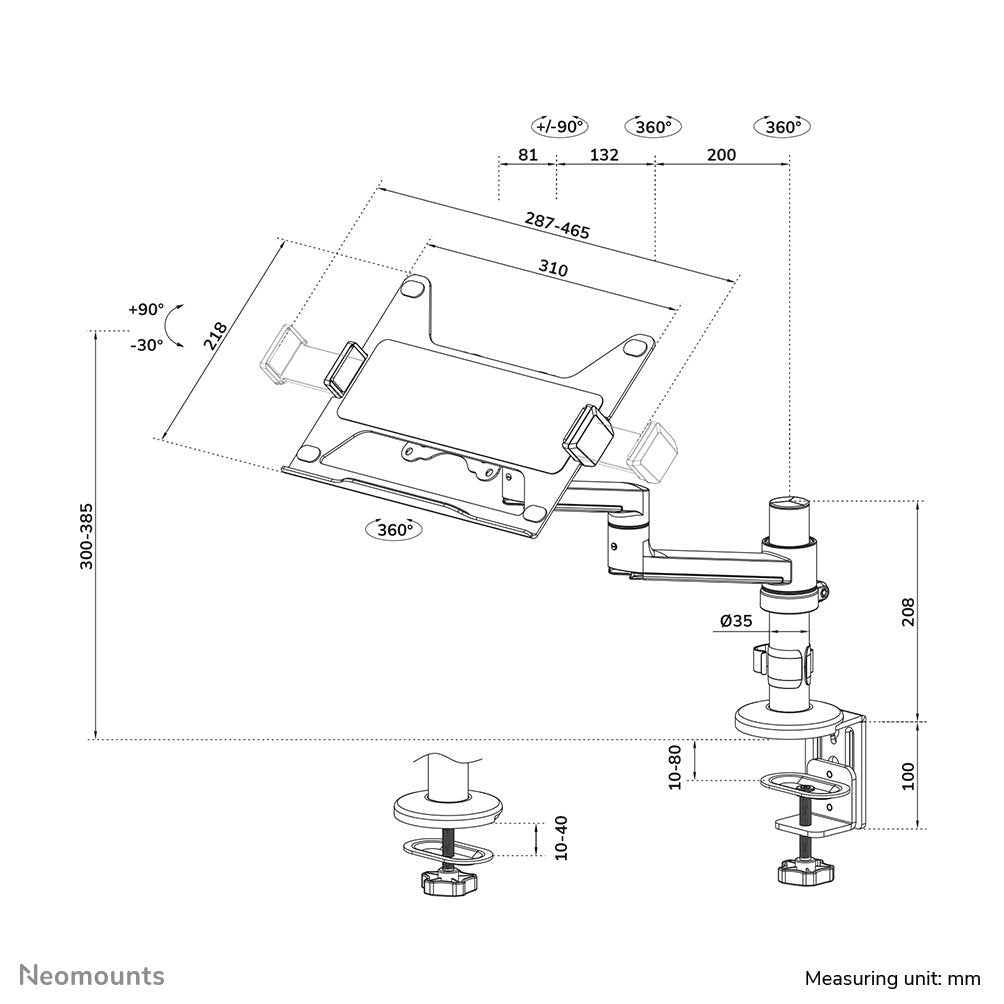 EAN 8717371449858 - Neomounts DS20-425BL1 soporte para ordenador portátil Mesita plegable para ordenador portátil Negro 43,9 imagen 20
