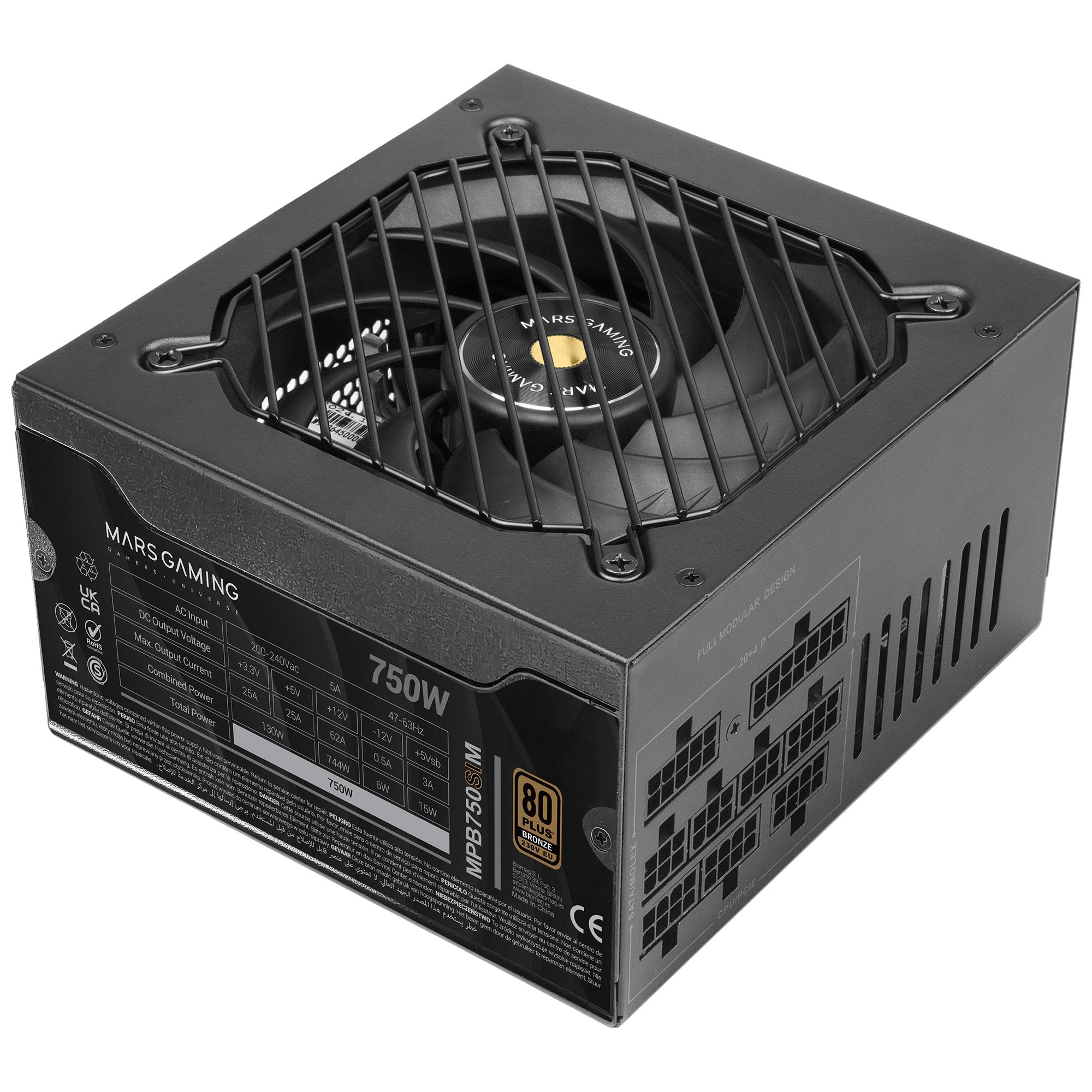 EAN 8435693110040 - Mars Gaming MPB750SIM unidad de fuente de alimentación 750 W 24-pin ATX ATX Negro imagen 2