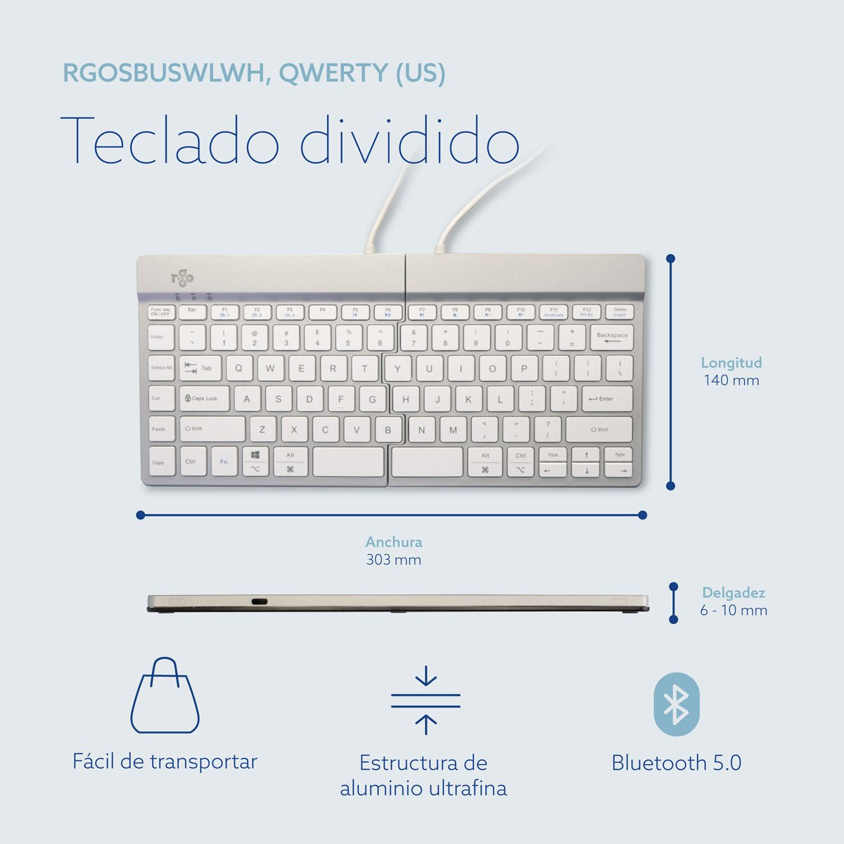 EAN 8719274491859 - R-Go Tools RGOSBUSWLWH teclado Oficina Nórdico imagen 15