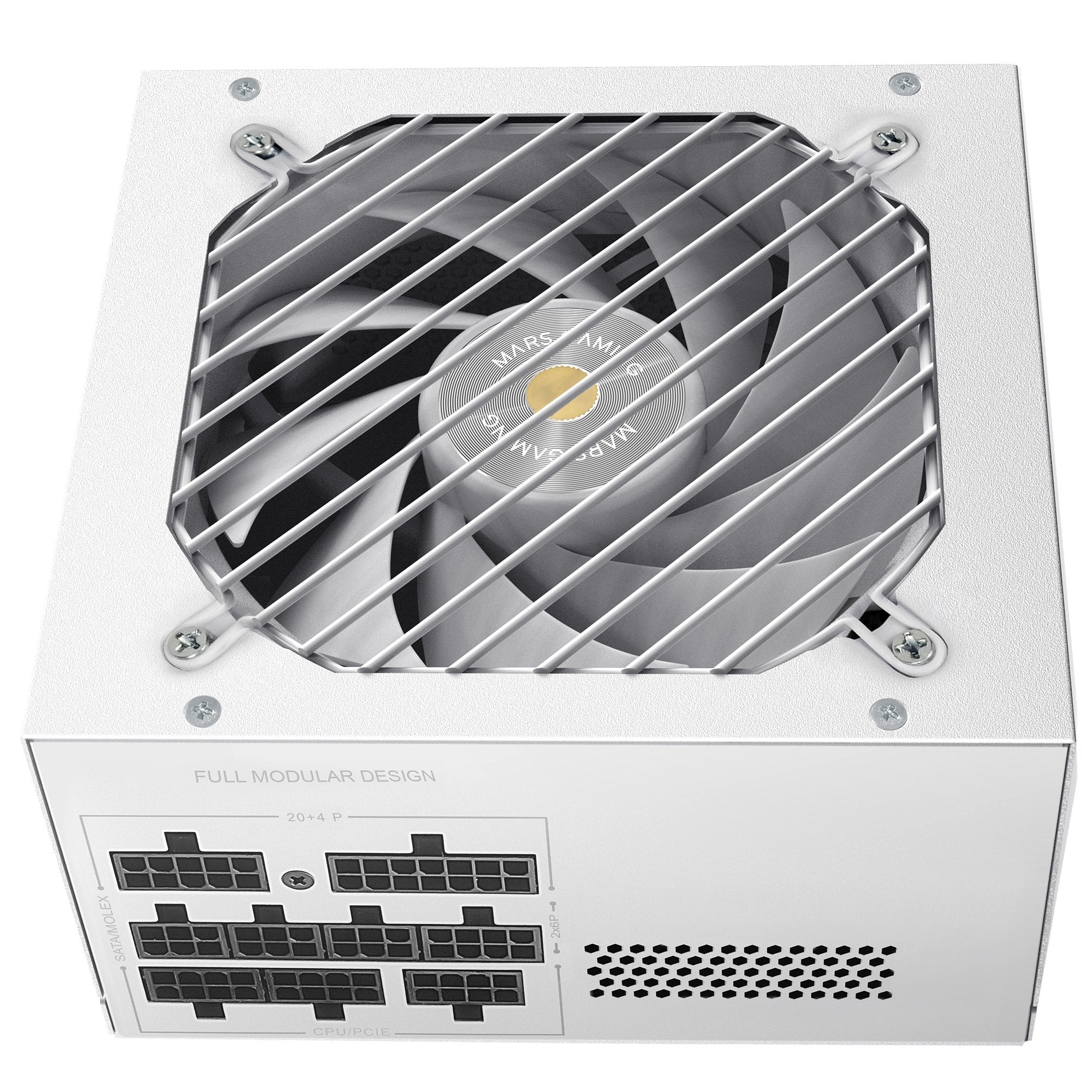 Fuente Modular Mars Gaming 650w Mpb650psi Atx3.1 80+Gold Pfc Activo Pcie5.1 12v-2x6 Dc-Dc Smd Blanco