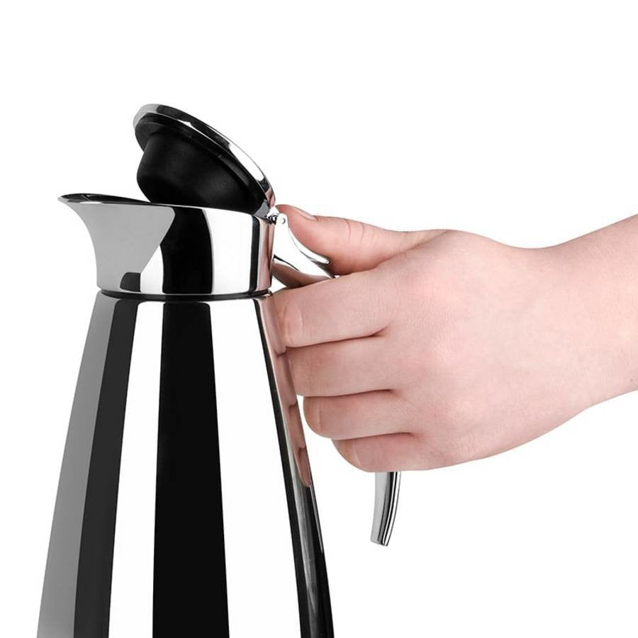 Emsa 502488 Isolierkanne, Edelstahl, 0.6 Liter, Easy Open Verschluss, Eleganza