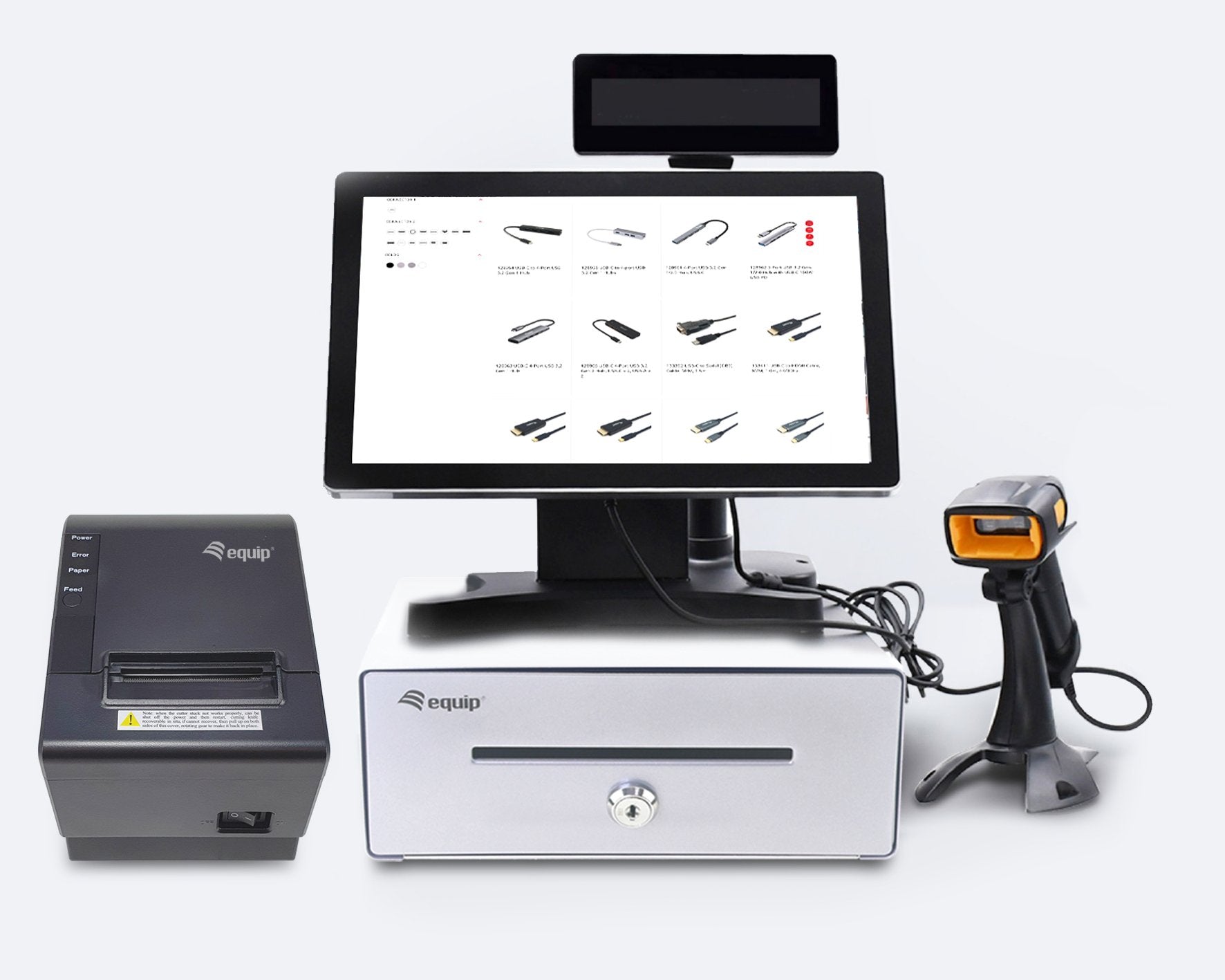 Tpv Cajon Portamonedas Equip Aluminio Apertura Manual Y Automatica Conector Rj11 Color Plata