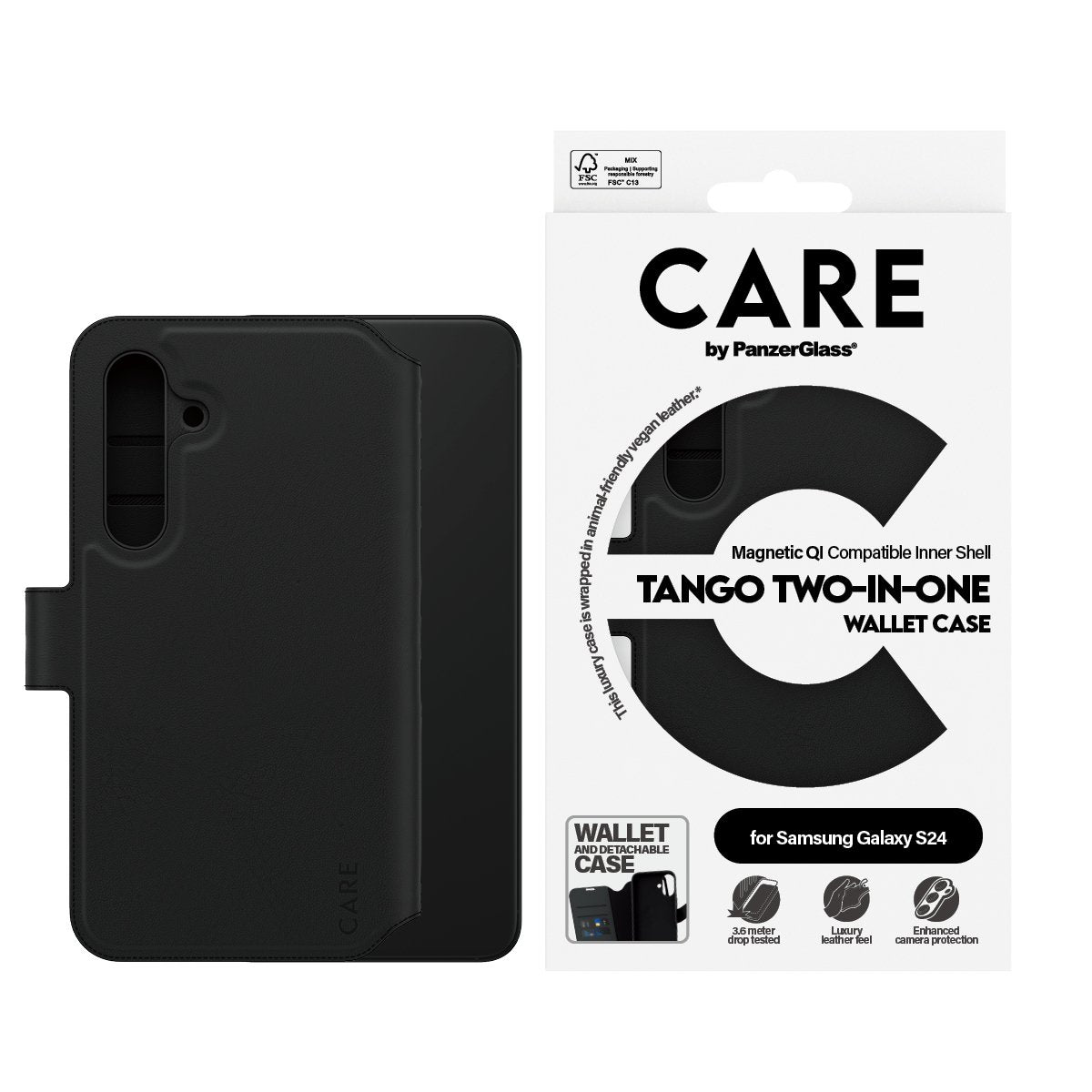 EAN 5715685012327 - PanzerGlass CARE™ by ® Tango 2-in-1 Wallet Case w. Qi Compatible Samsung Galaxy S24 funda para teléfono m imagen 2