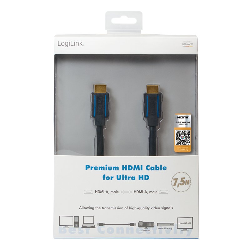 EAN 4052792041132 - LogiLink CHB007 cable HDMI 7,5 m HDMI tipo A (Estándar) Negro imagen 6