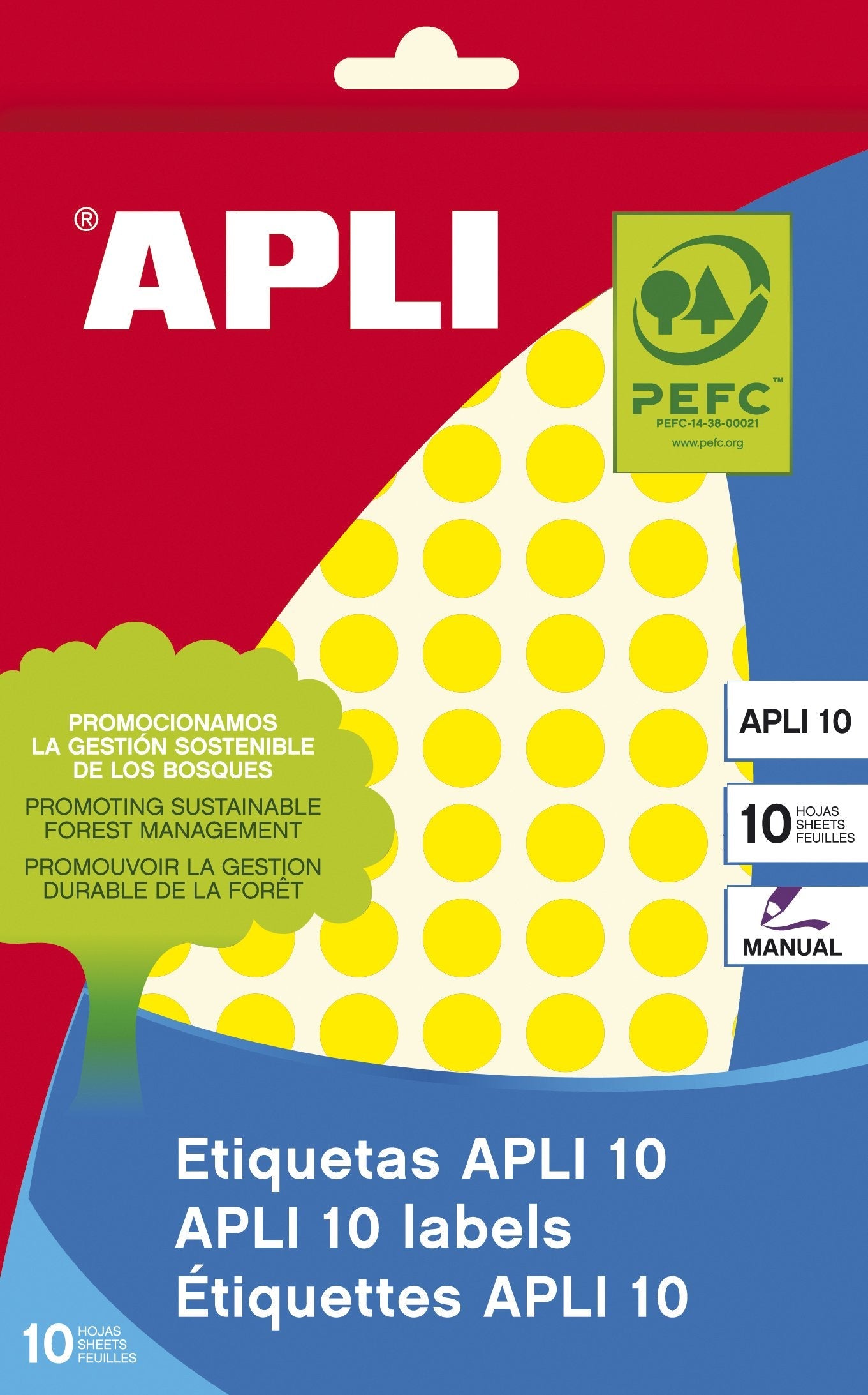 Apli Etiquetas Adhesivas Circulares Ø10mm Escritura Manual 126 X 8h Apli 10 Amarillo