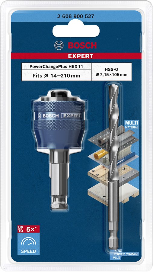 Bosch Adaptador Expert Power Change Plus, Hexagonal De 11 Mm 2608900527