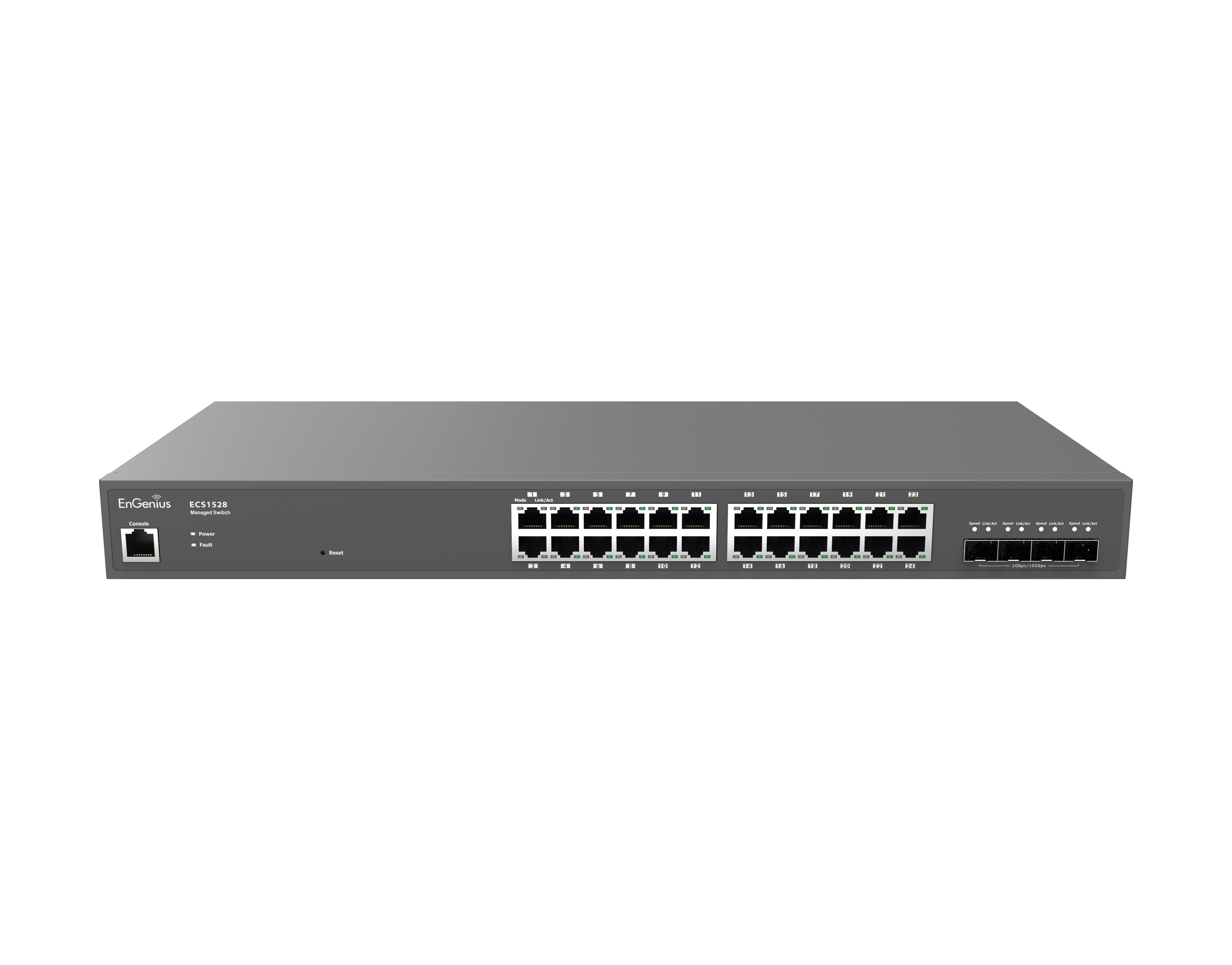 EAN 4713361935329 - EnGenius ECS1528 switch Gestionado L2+ Gigabit Ethernet (10/100/1000) Negro imagen 1