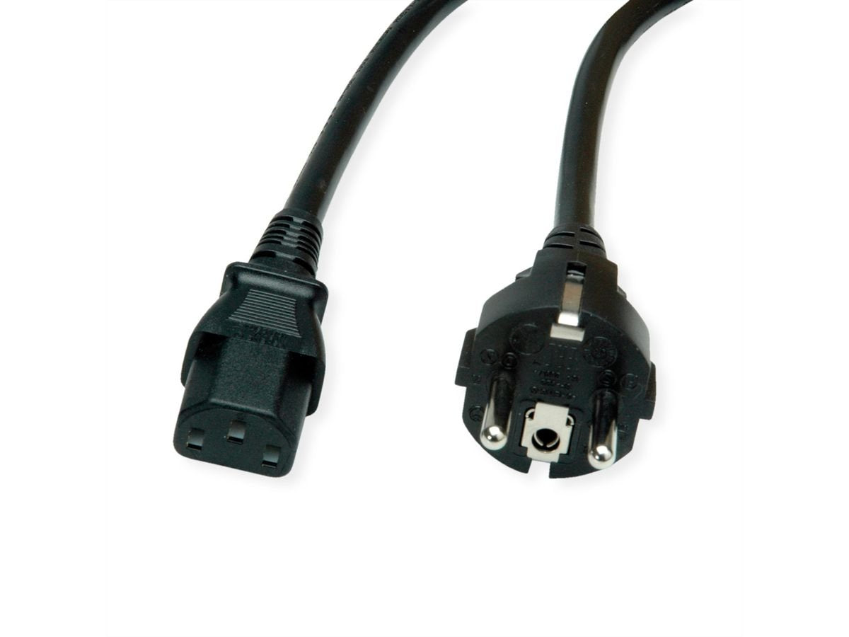 Value Netzcable, Iec-Buchse & Cee7 7-Stecker Gerade, Schwarz, 1,8 M