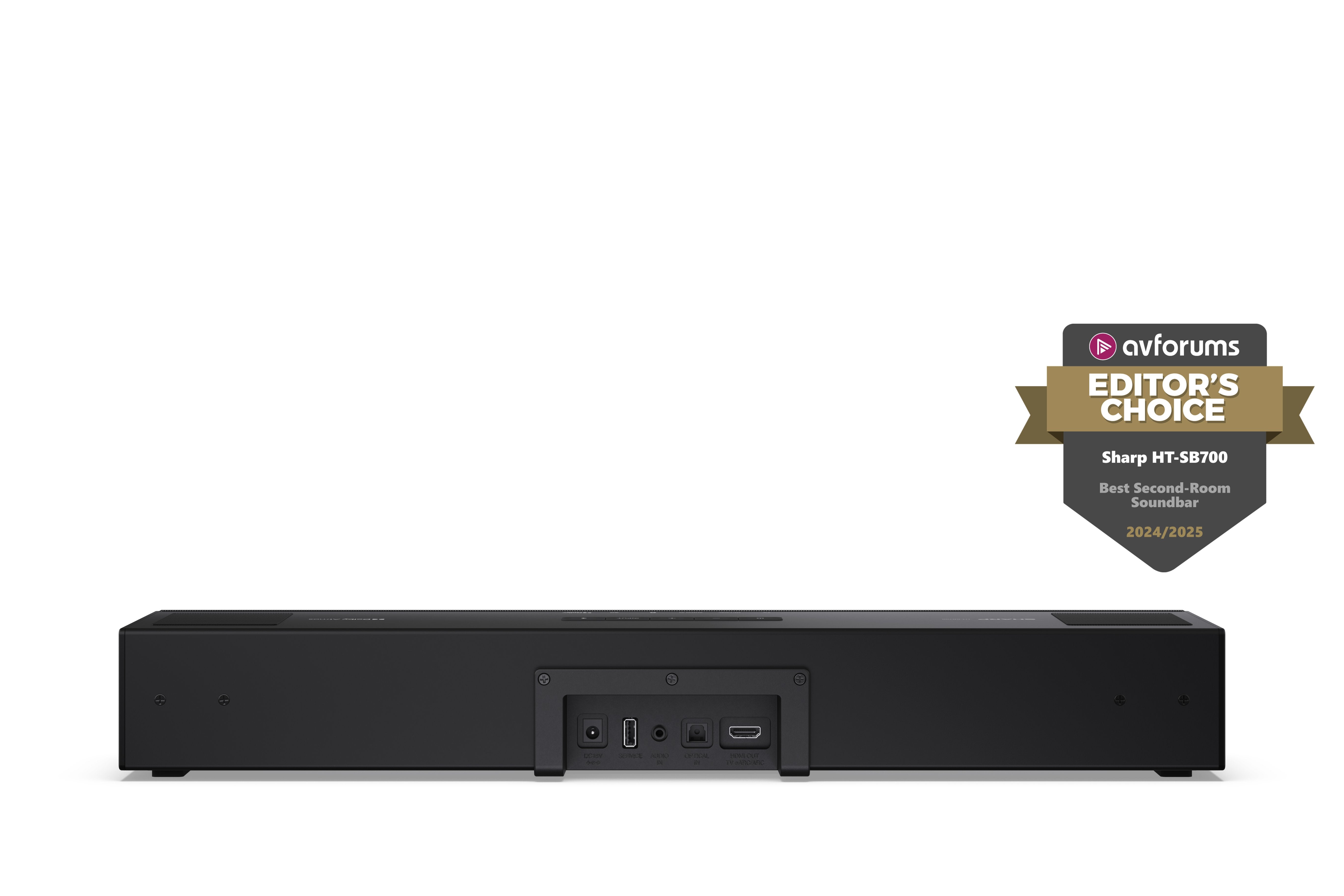 Barra De Sonido Sharp Ht-Sb700 2.0.2 Compact, Dolby Atmos, Bluetooth Con Hdmi Earc/Cec, Potencia Total De 140w, 92cm, Color Negro
