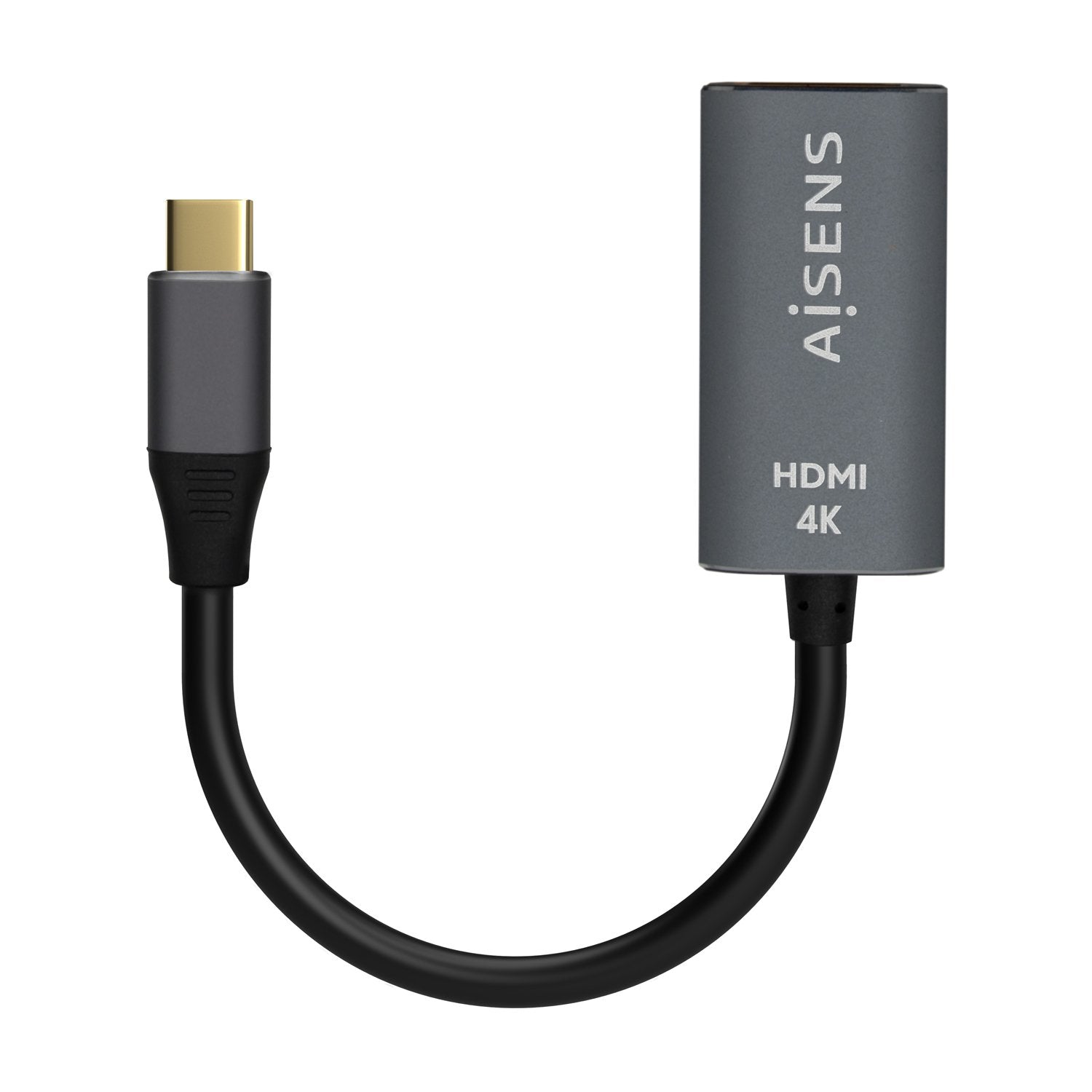 Aisens Conversor Aluminio Usb-C A Hdmi 4k@60hz - Usb-C/M-Hdmi/H - 15cm - Gris