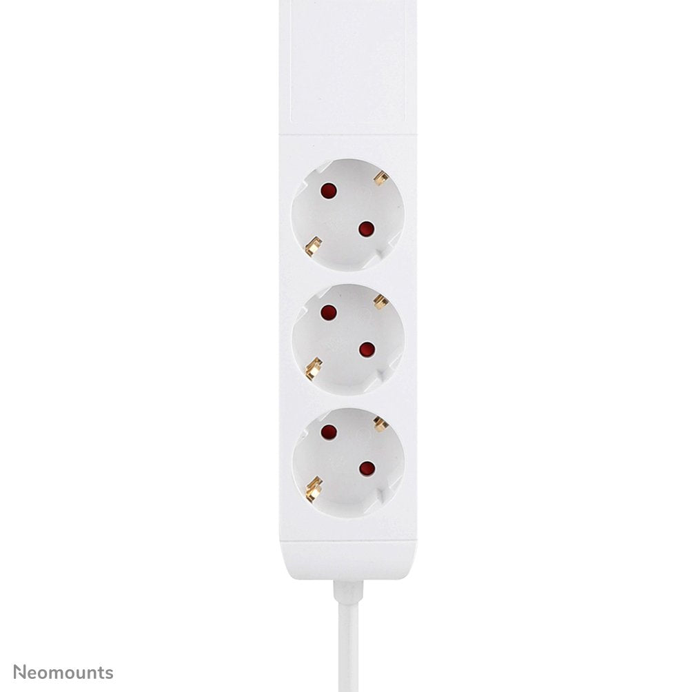 Neomounts Ds22-840wh6 Regleta De Sobremesa Con Abrazadera Y Puertos Usb-C Y Usb-A - Carga Rápida